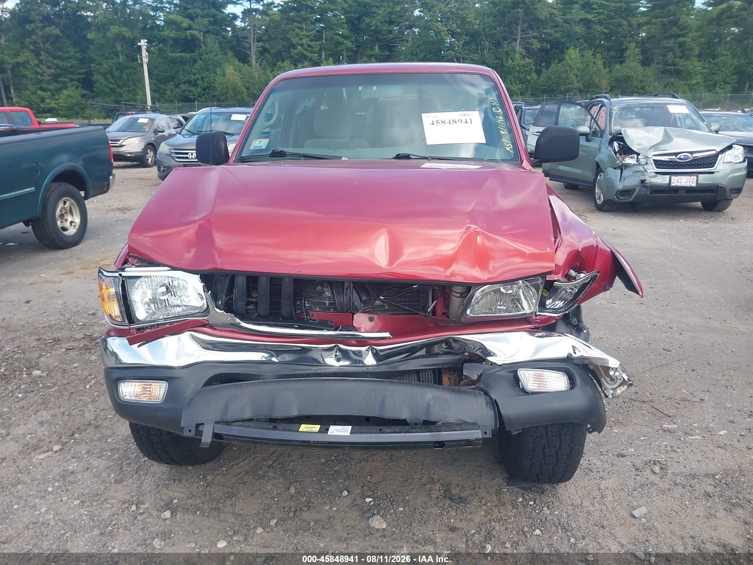 2004 Toyota Tacoma Base V6 Red vin: 5TEWN72N04Z328716