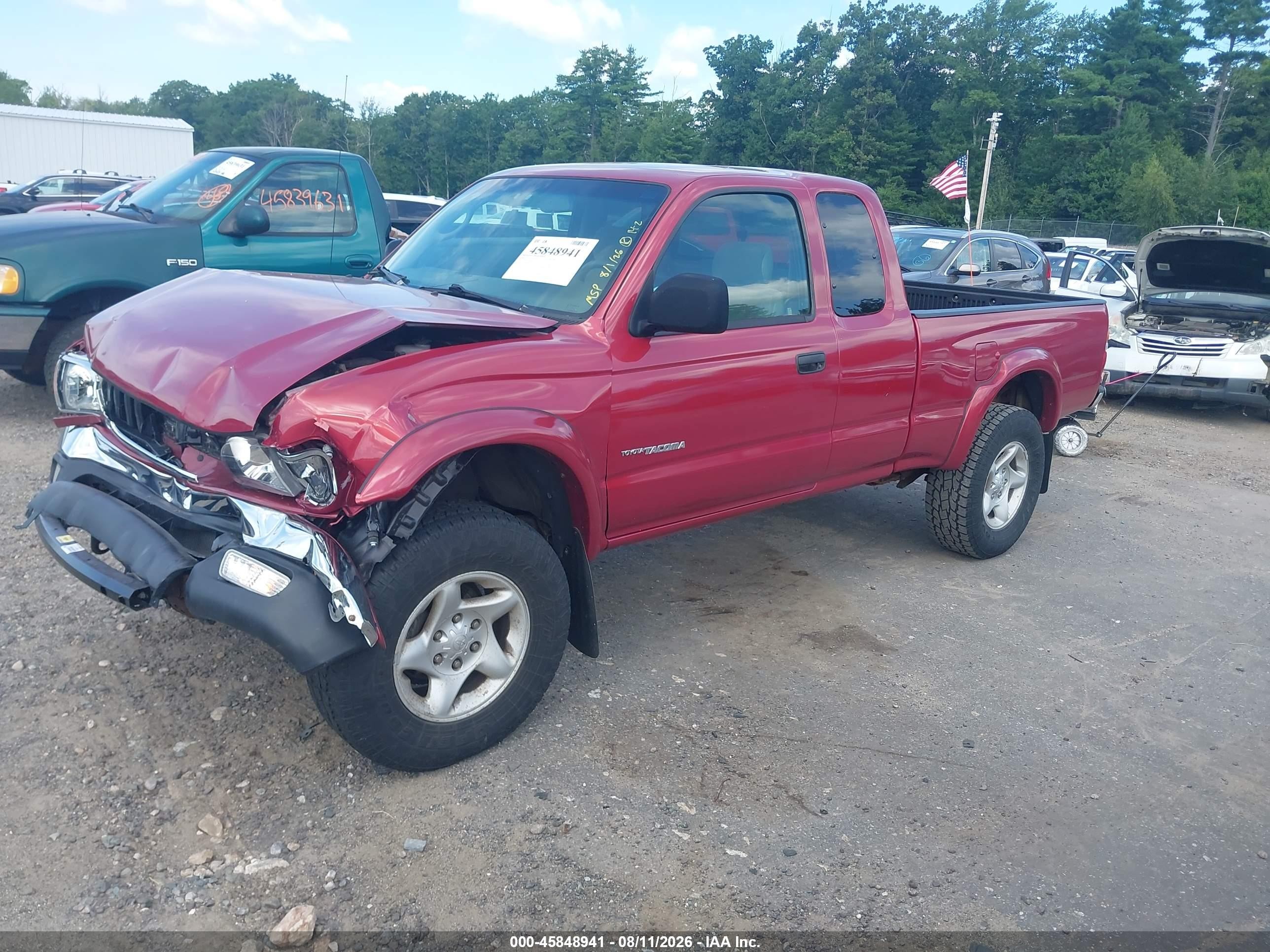 2004 Toyota Tacoma Base V6 Red vin: 5TEWN72N04Z328716