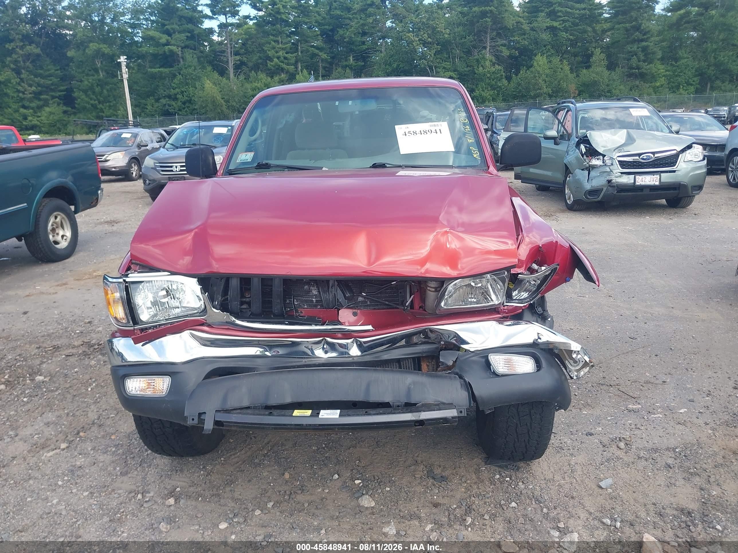 2004 Toyota Tacoma Base V6 Red vin: 5TEWN72N04Z328716
