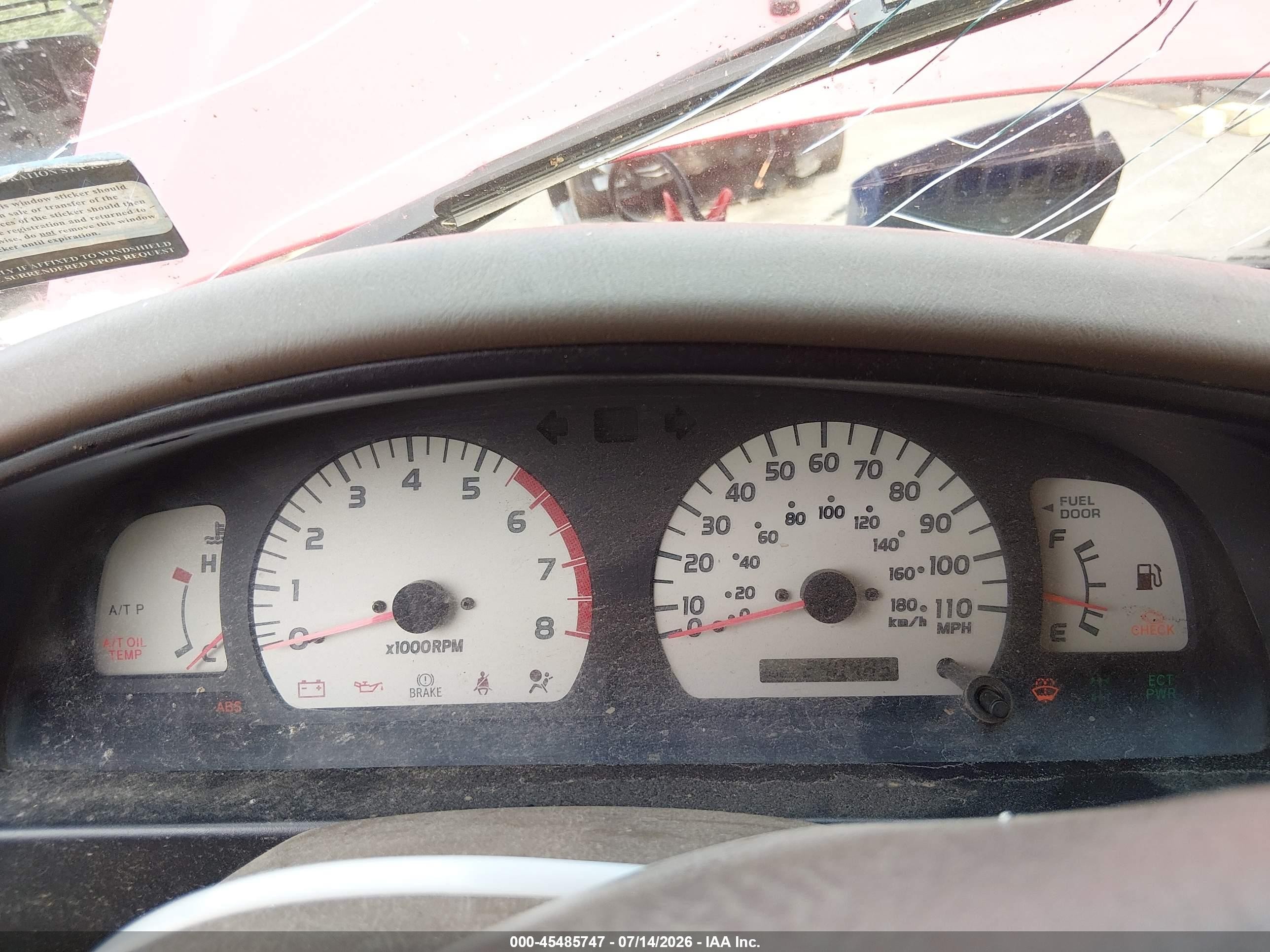 2001 Toyota Tacoma Base V6 Красный vin: 5TEWN72N11Z792223