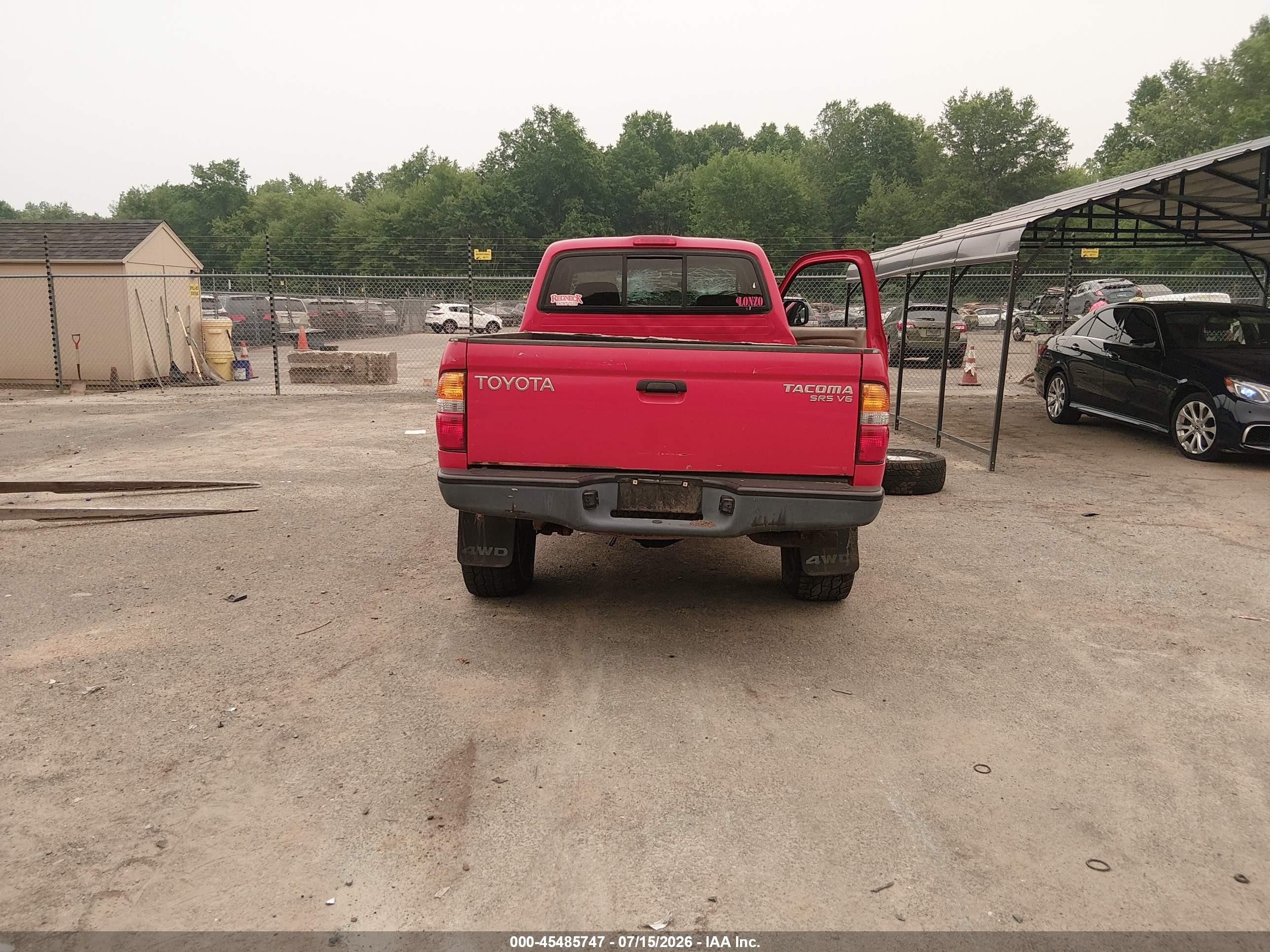 2001 Toyota Tacoma Base V6 Красный vin: 5TEWN72N11Z792223