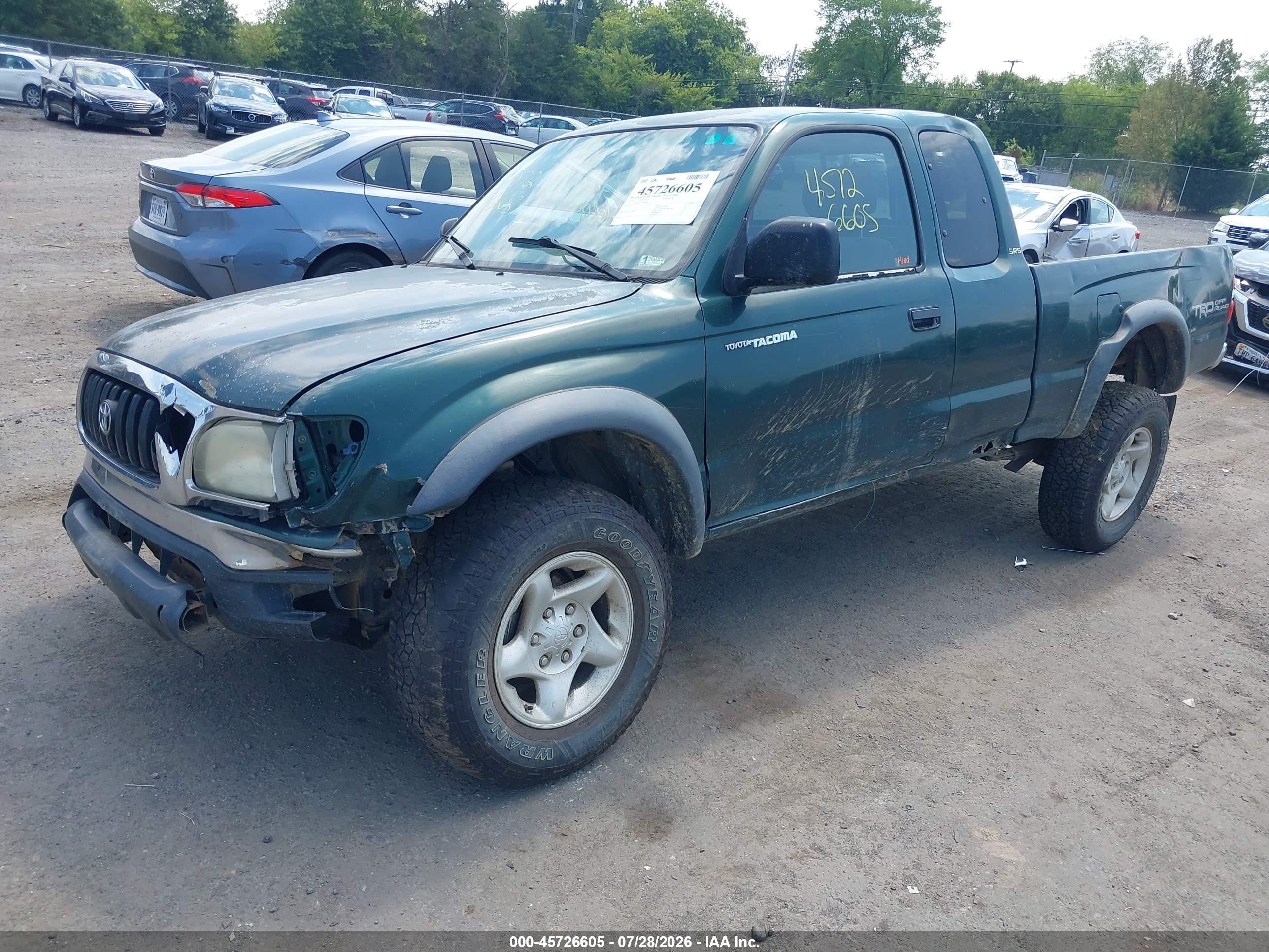 2002 Toyota Tacoma Base V6 Green vin: 5TEWN72N32Z898108