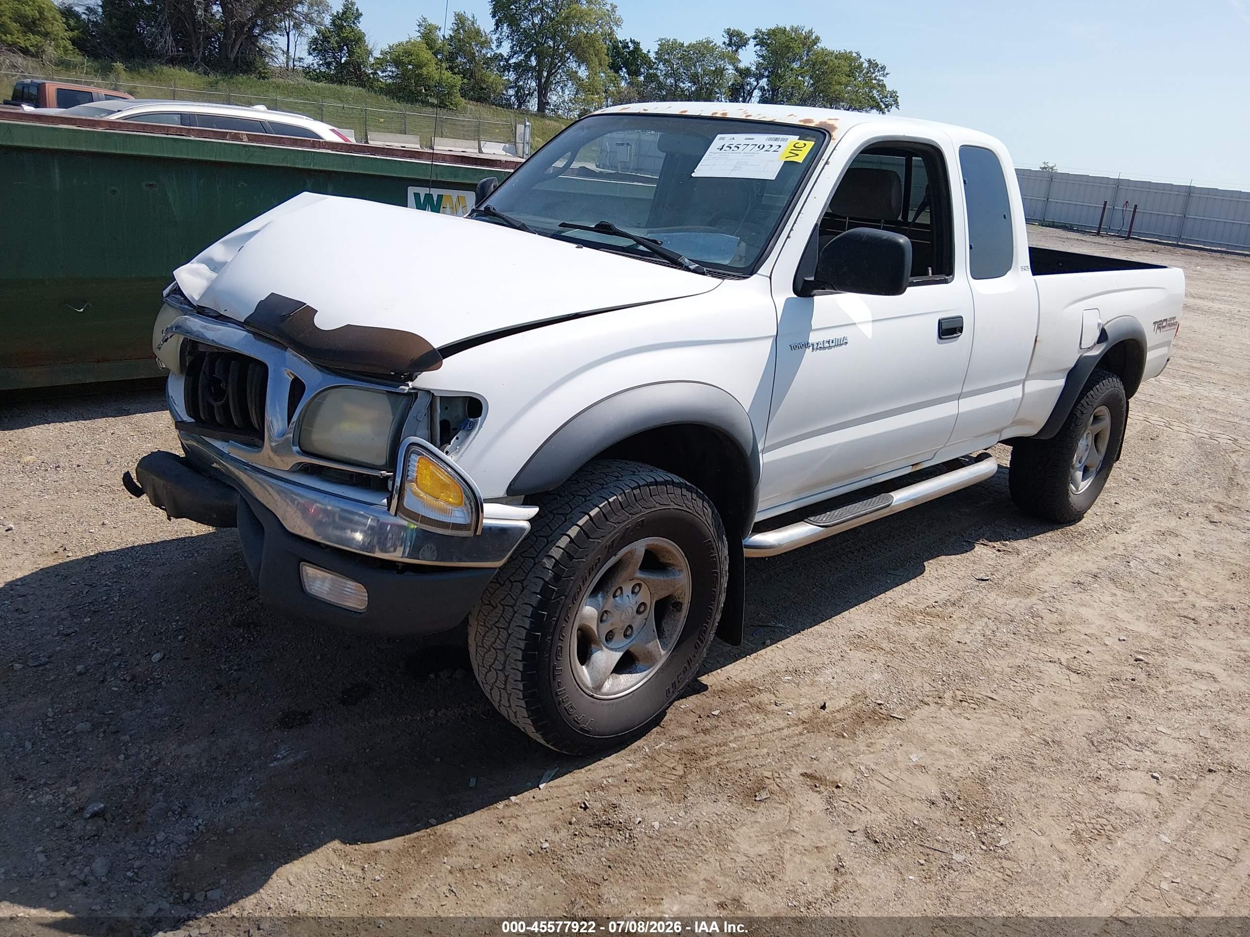 2002 Toyota Tacoma Base V6 Белый vin: 5TEWN72N82Z018391