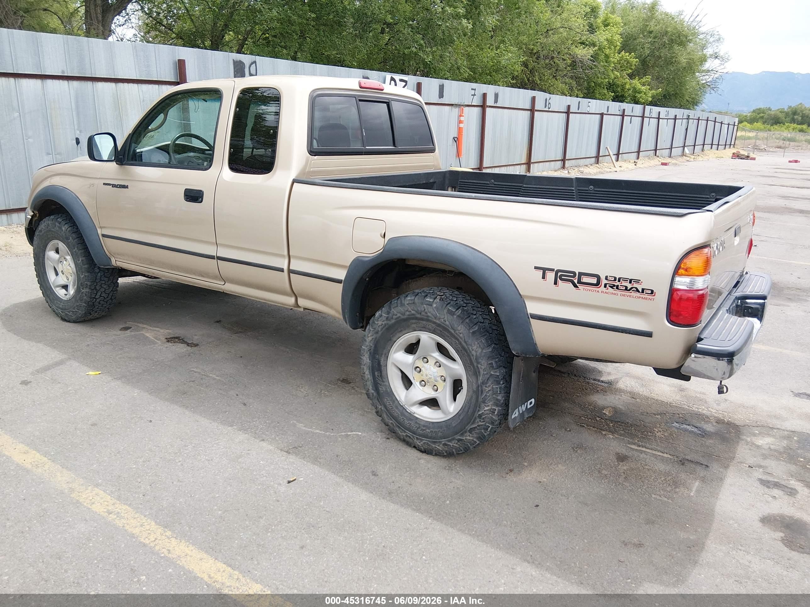 2002 Toyota Tacoma Base V6 Beige vin: 5TEWN72N92Z077434