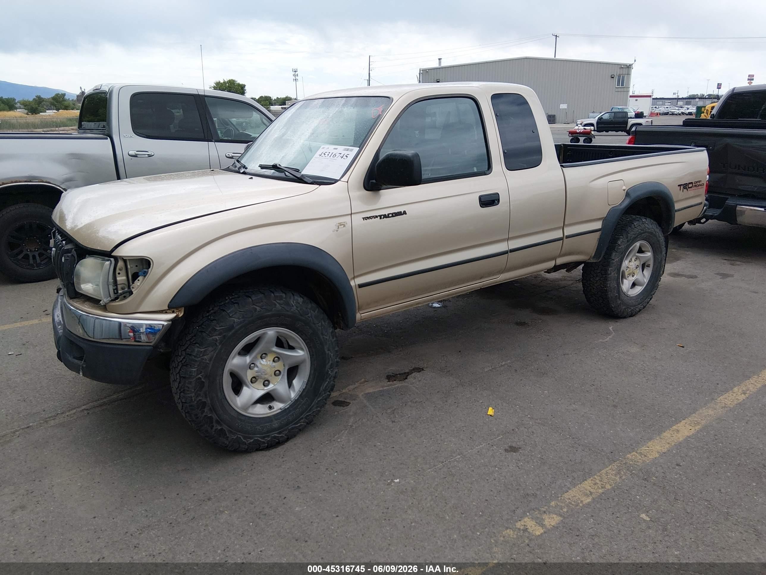 2002 Toyota Tacoma Base V6 Beige vin: 5TEWN72N92Z077434