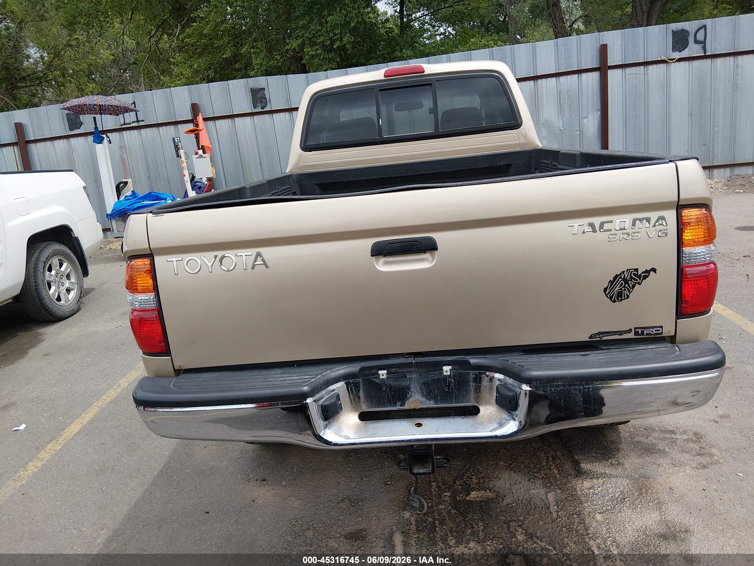 2002 Toyota Tacoma Base V6 Beige vin: 5TEWN72N92Z077434