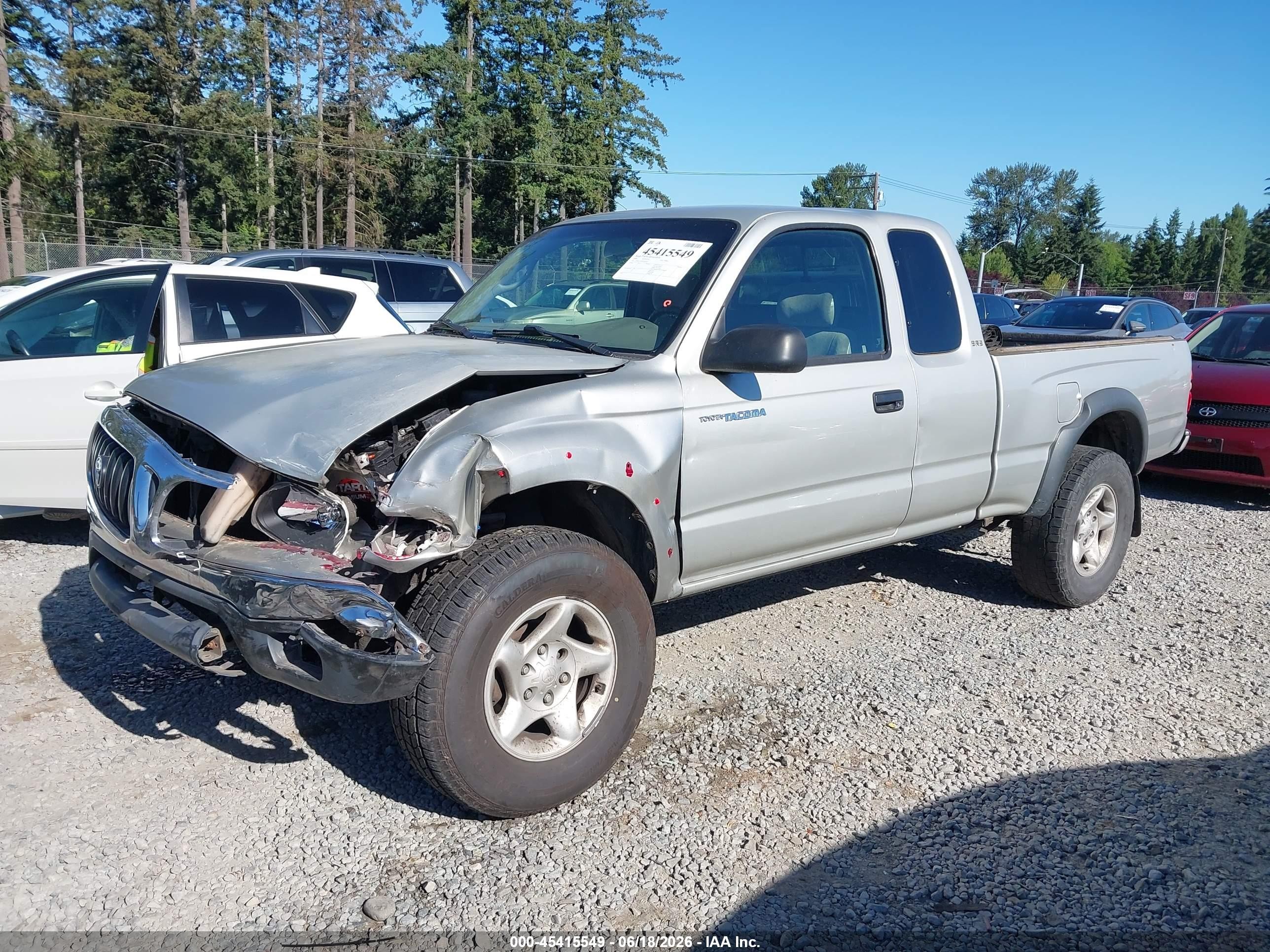 2004 Toyota Tacoma Base V6 Серебряный vin: 5TEWN72NX4Z401641