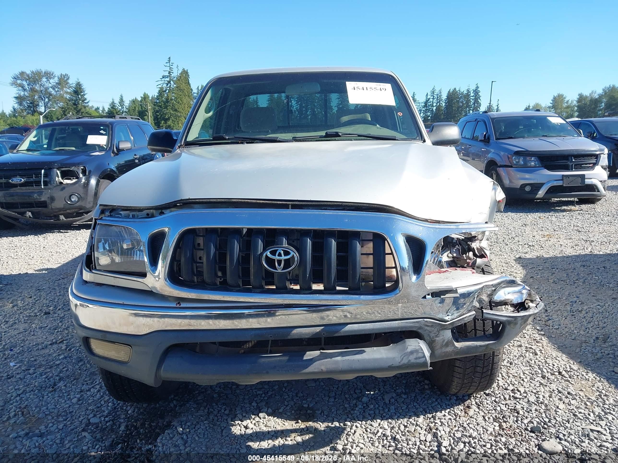 2004 Toyota Tacoma Base V6 Серебряный vin: 5TEWN72NX4Z401641