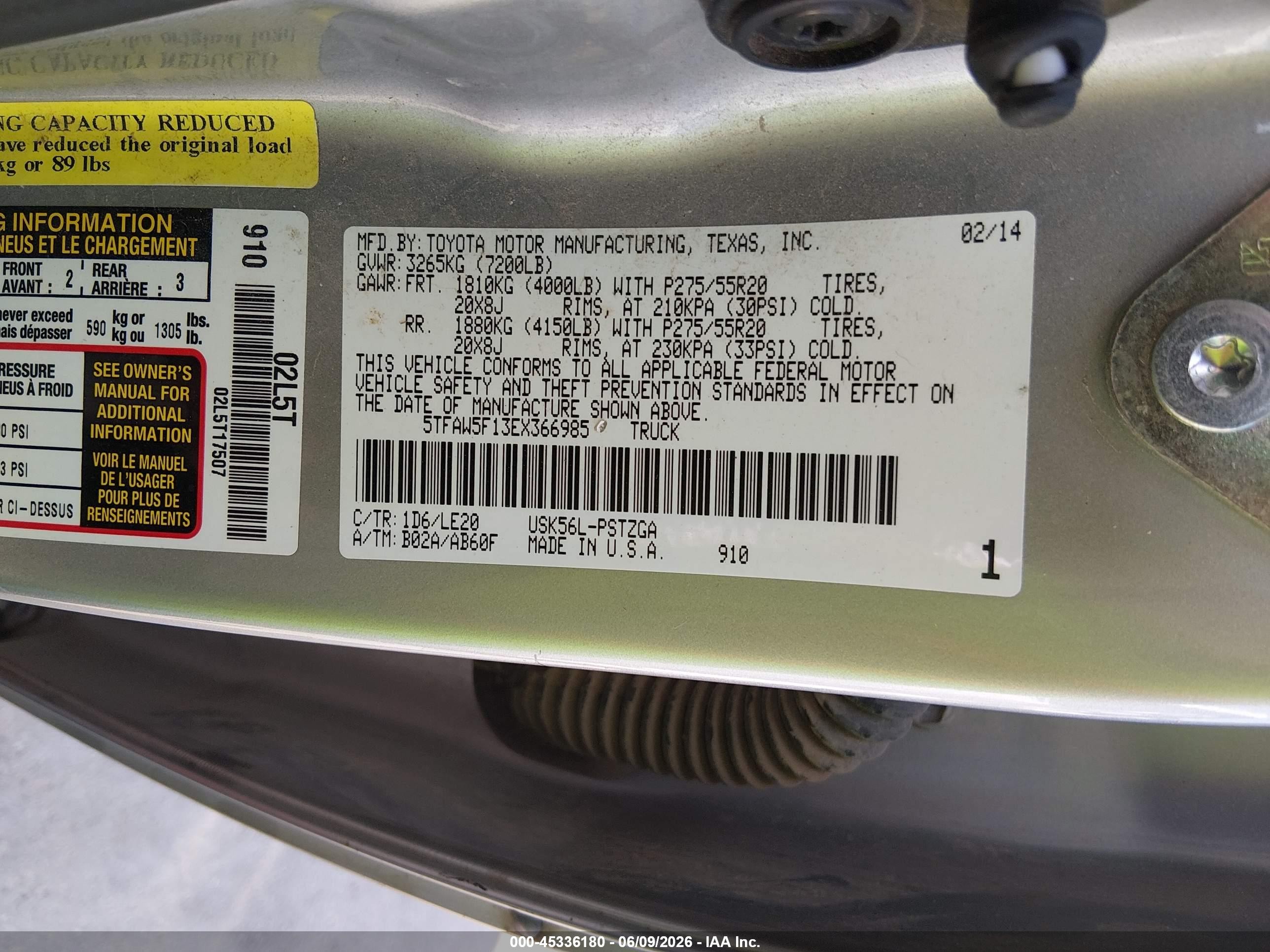 2014 Toyota Tundra Platinum 5.7l V8 Silver vin: 5TFAW5F13EX366985