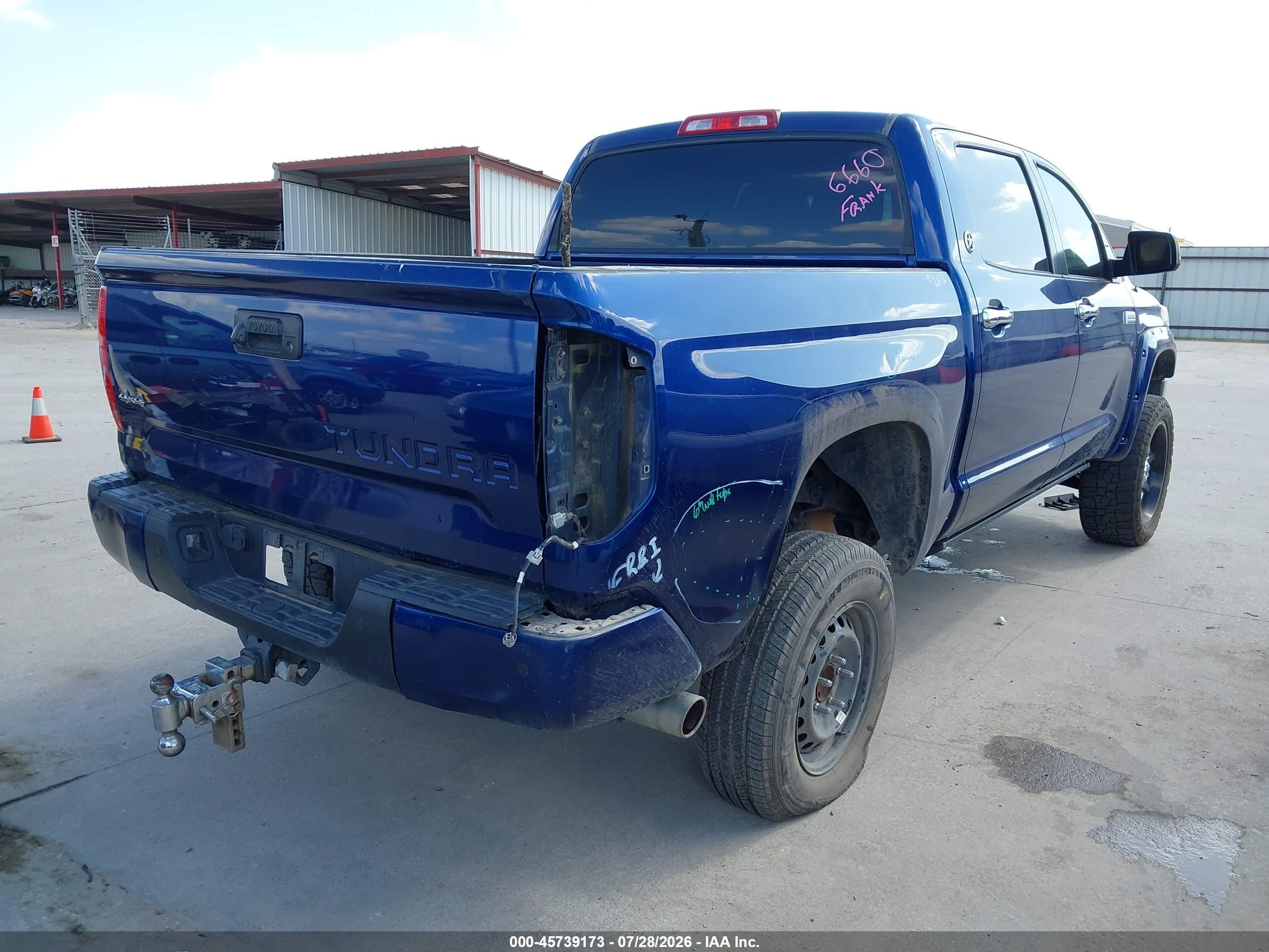 2014 Toyota Tundra Platinum 5.7l V8 Blue vin: 5TFAW5F14EX357082