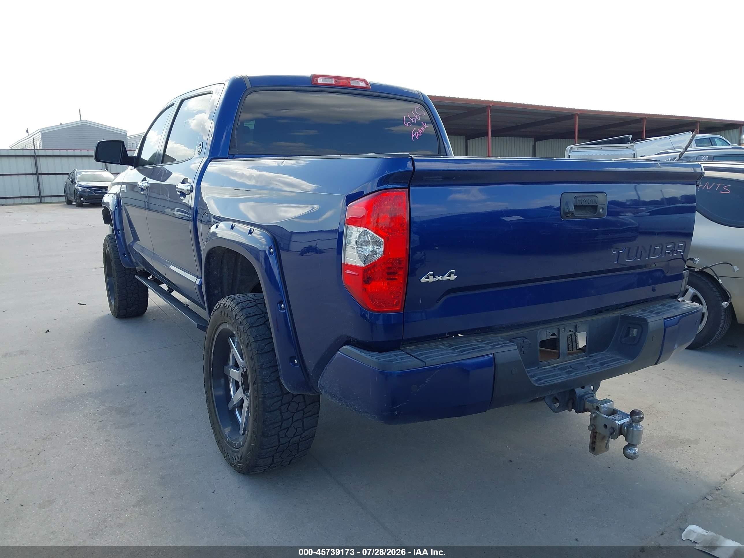 2014 Toyota Tundra Platinum 5.7l V8 Blue vin: 5TFAW5F14EX357082