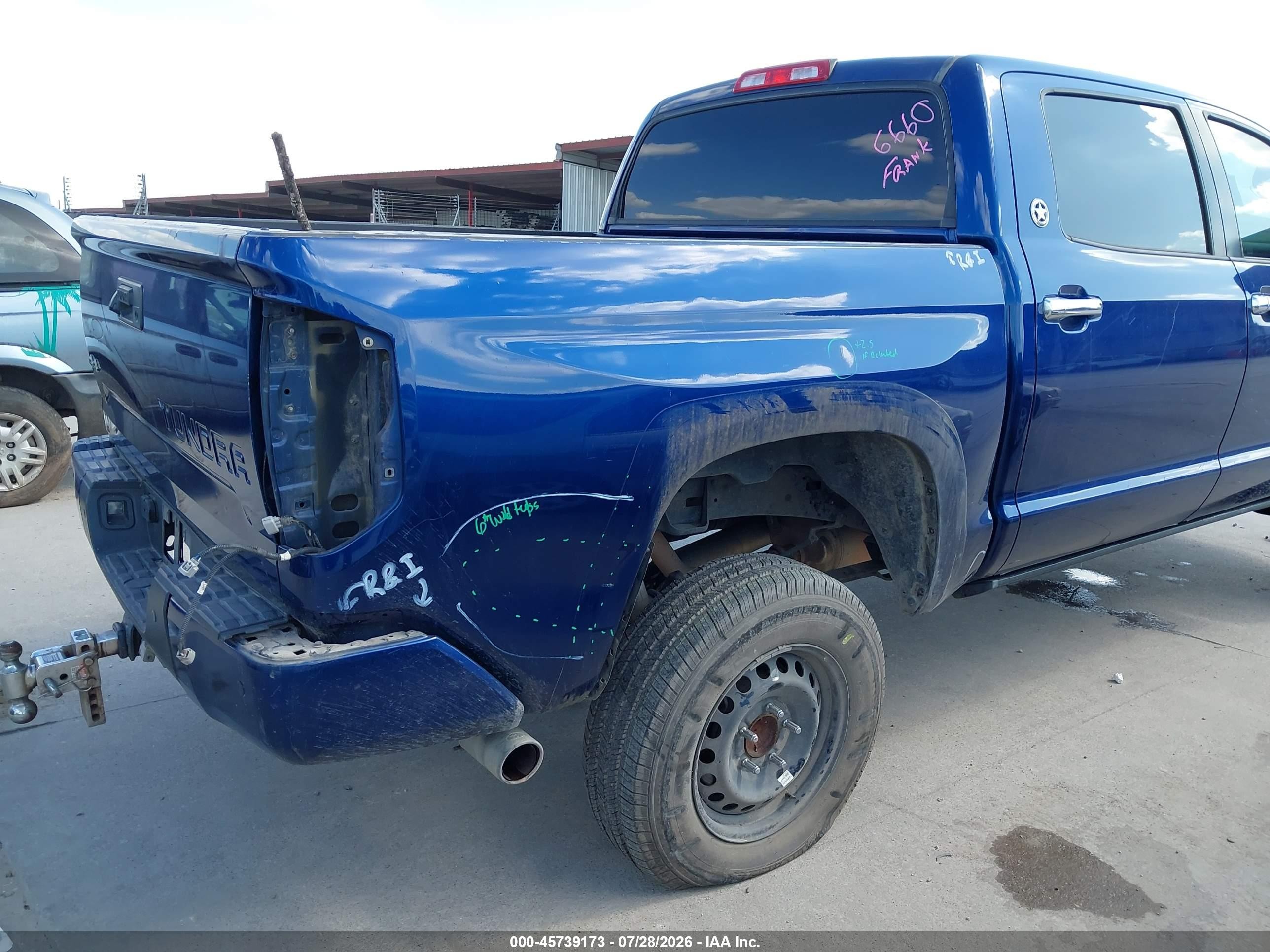 2014 Toyota Tundra Platinum 5.7l V8 Blue vin: 5TFAW5F14EX357082