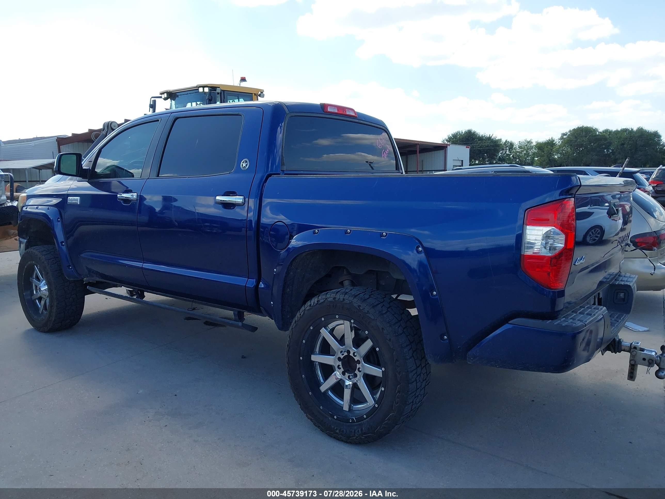2014 Toyota Tundra Platinum 5.7l V8 Blue vin: 5TFAW5F14EX357082