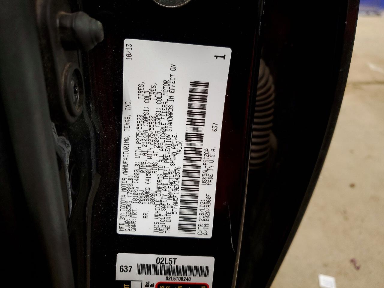 2014 Toyota Tundra 1794 Edition Черный vin: 5TFAW5F19EX342576