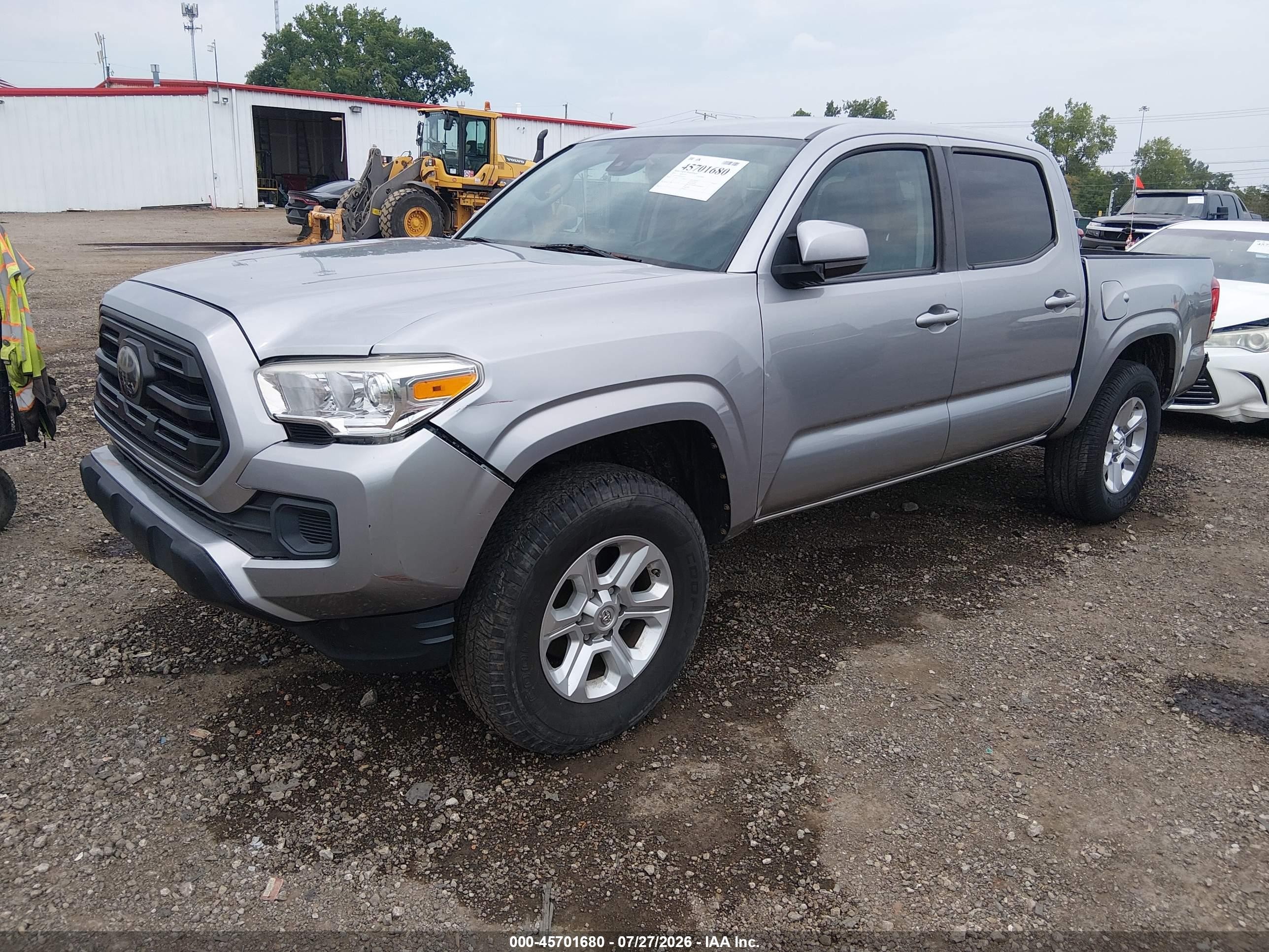 2019 Toyota Tacoma Sr Silver vin: 5TFAX5GNXKX145197