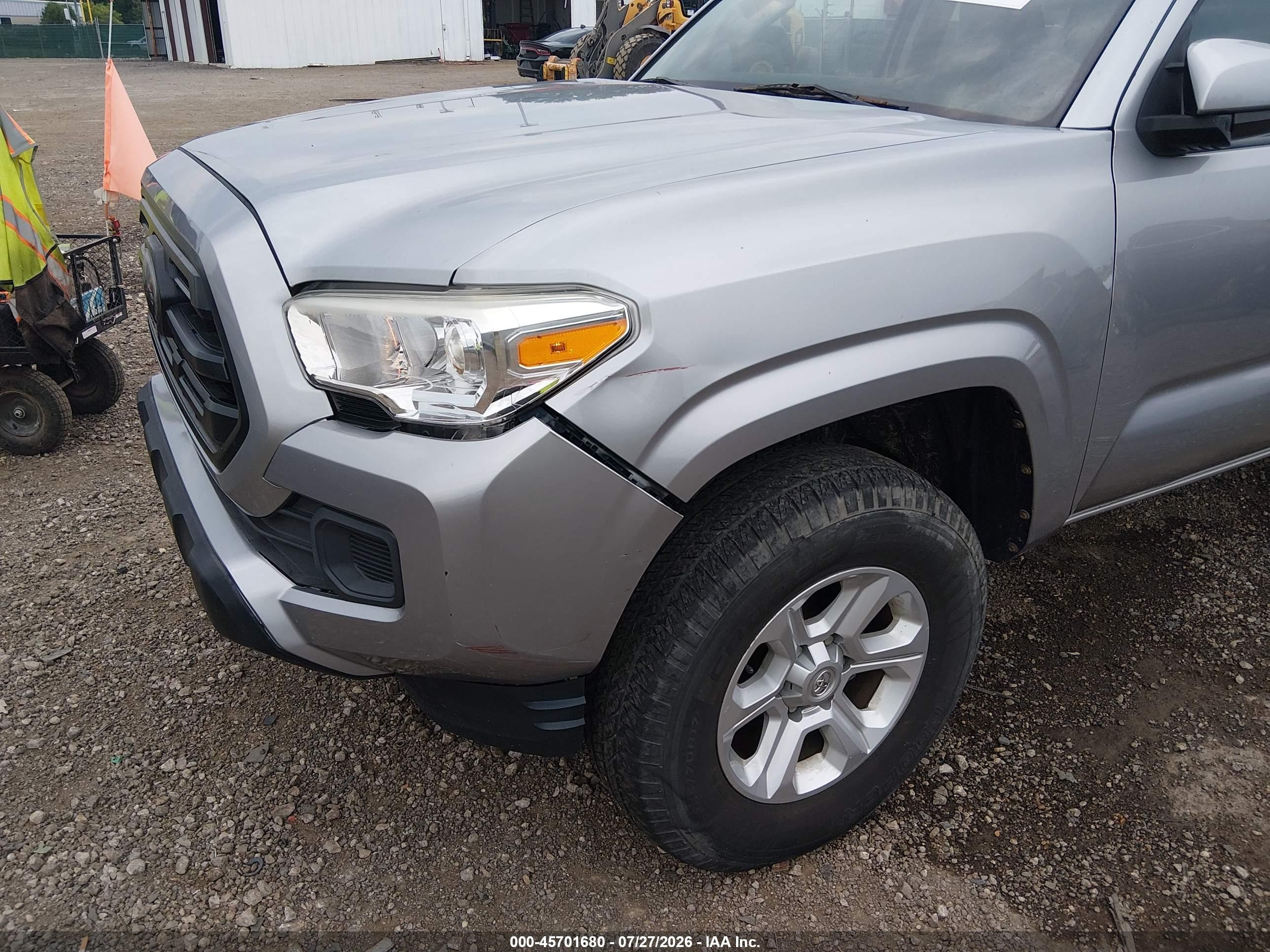 2019 Toyota Tacoma Sr Silver vin: 5TFAX5GNXKX145197