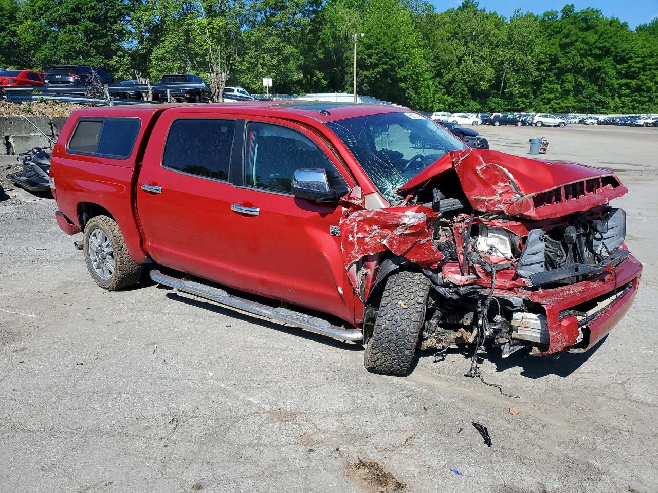 2014 Toyota Tundra Crewmax Platinum Red vin: 5TFAY5F10EX375881