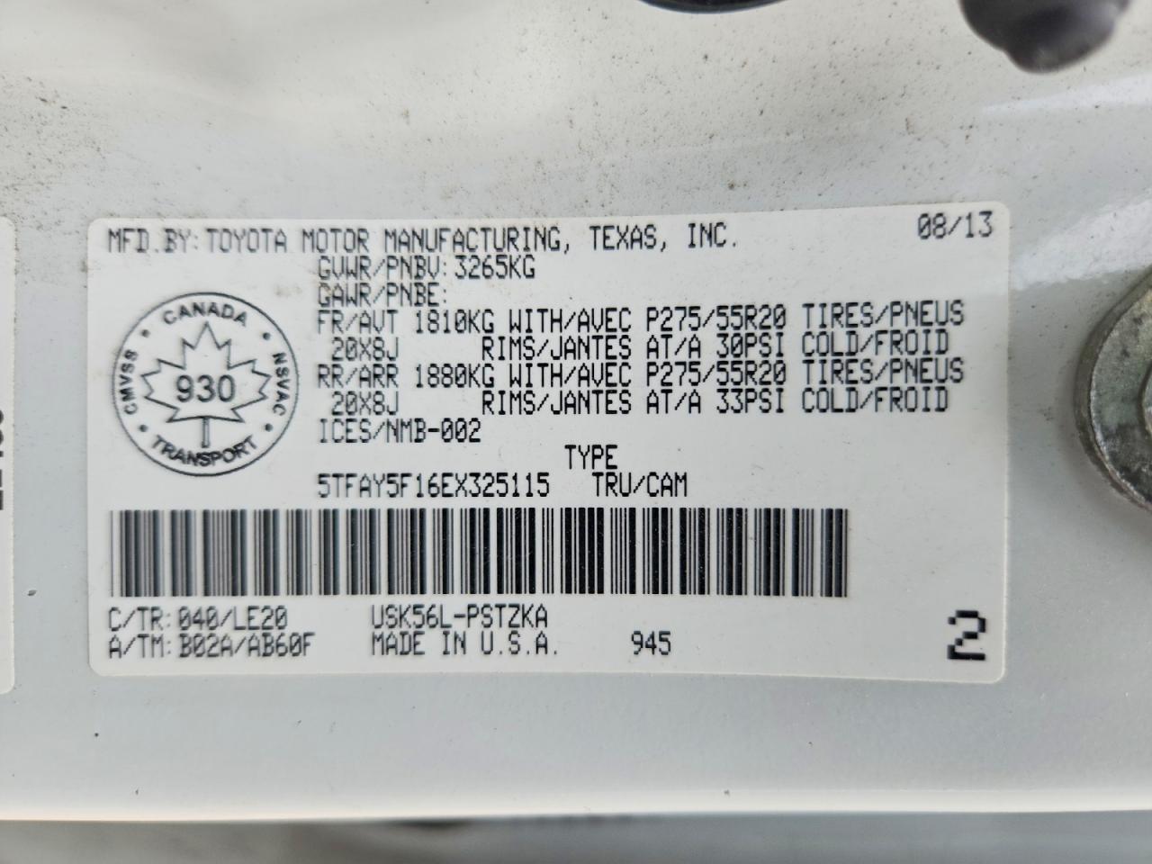 2014 Toyota Tundra Crewmax Platinum White vin: 5TFAY5F16EX325115