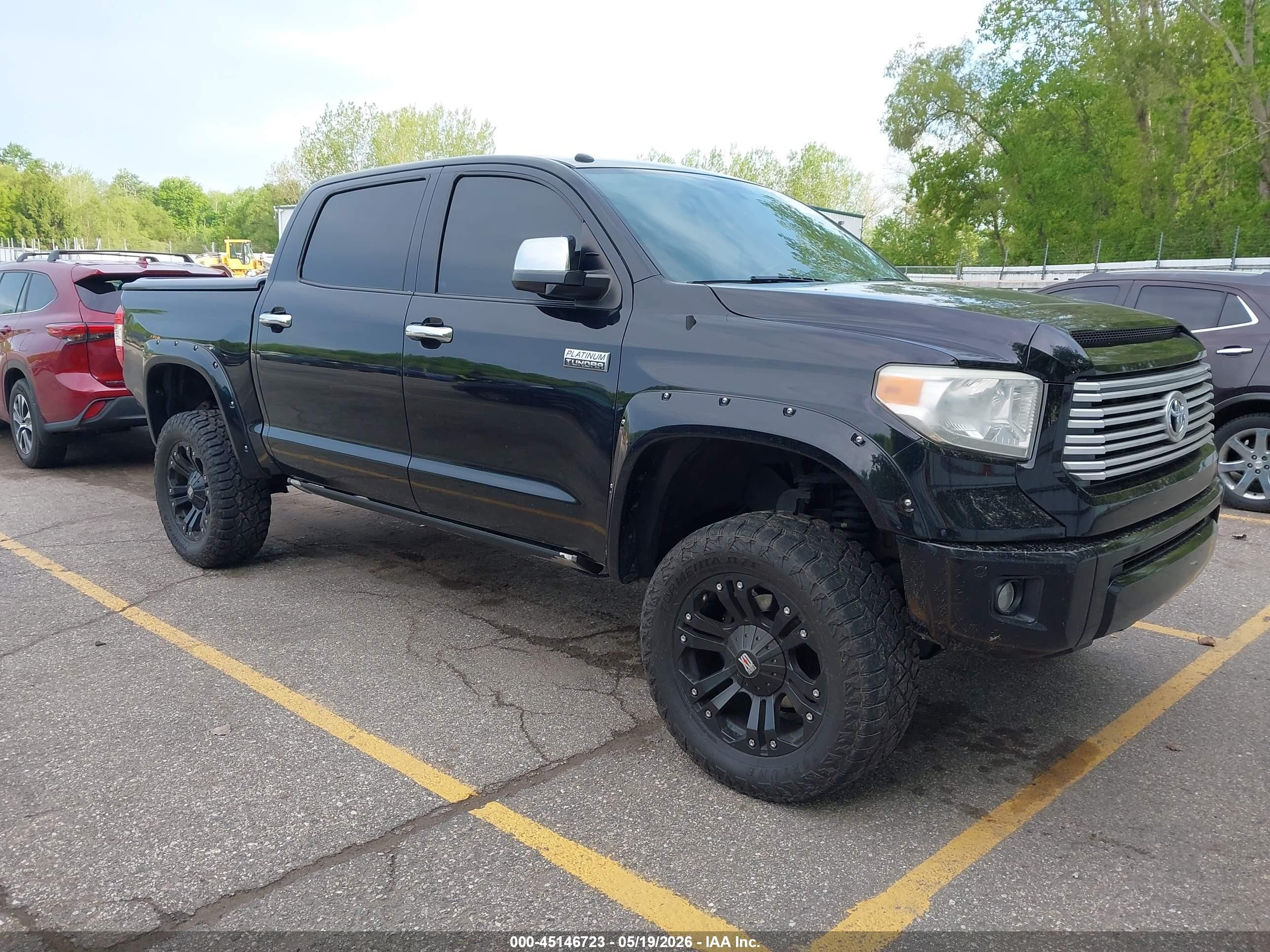 2014 Toyota Tundra Platinum 5.7l V8 Black vin: 5TFAY5F16EX411945