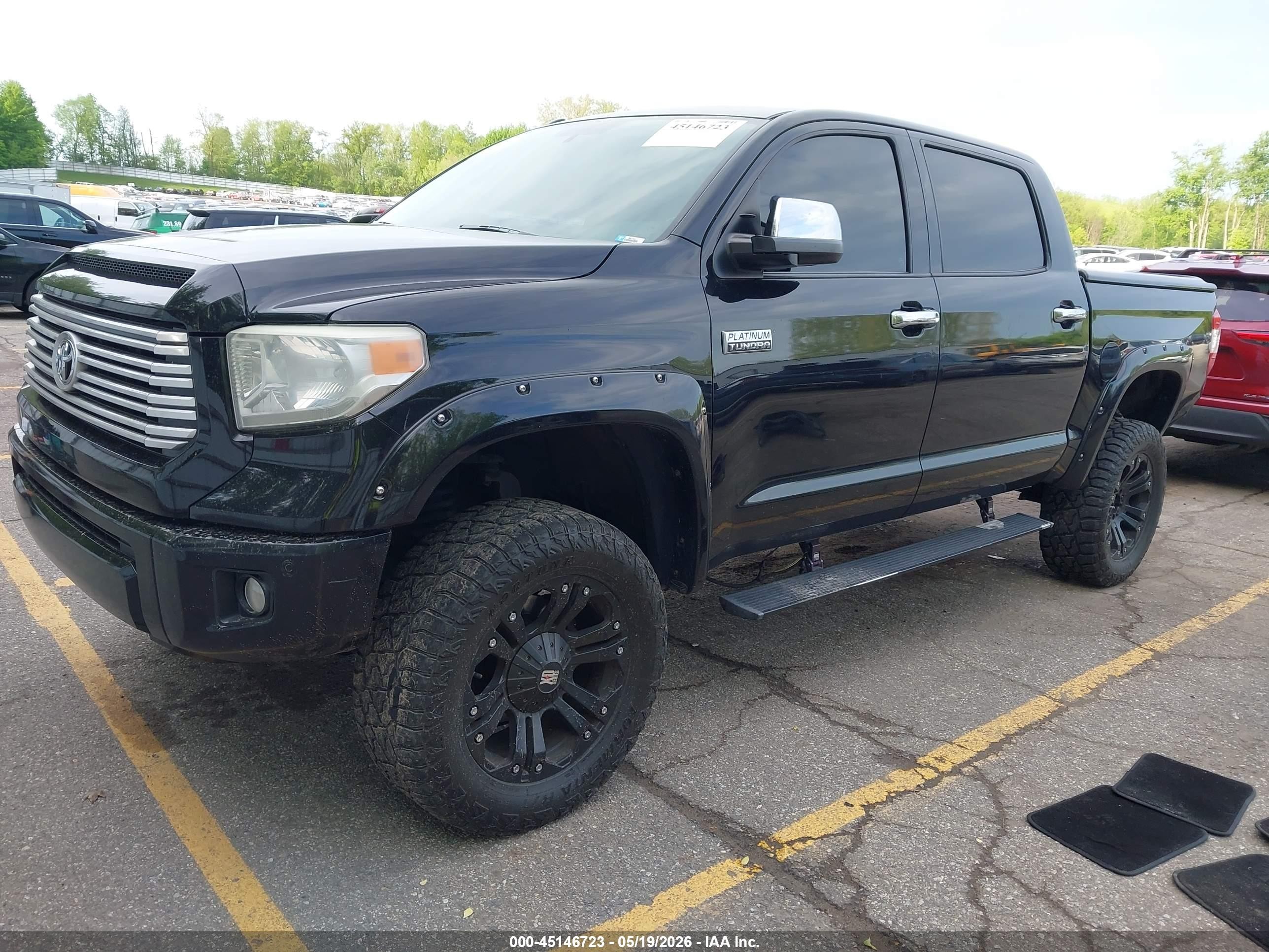 2014 Toyota Tundra Platinum 5.7l V8 Black vin: 5TFAY5F16EX411945