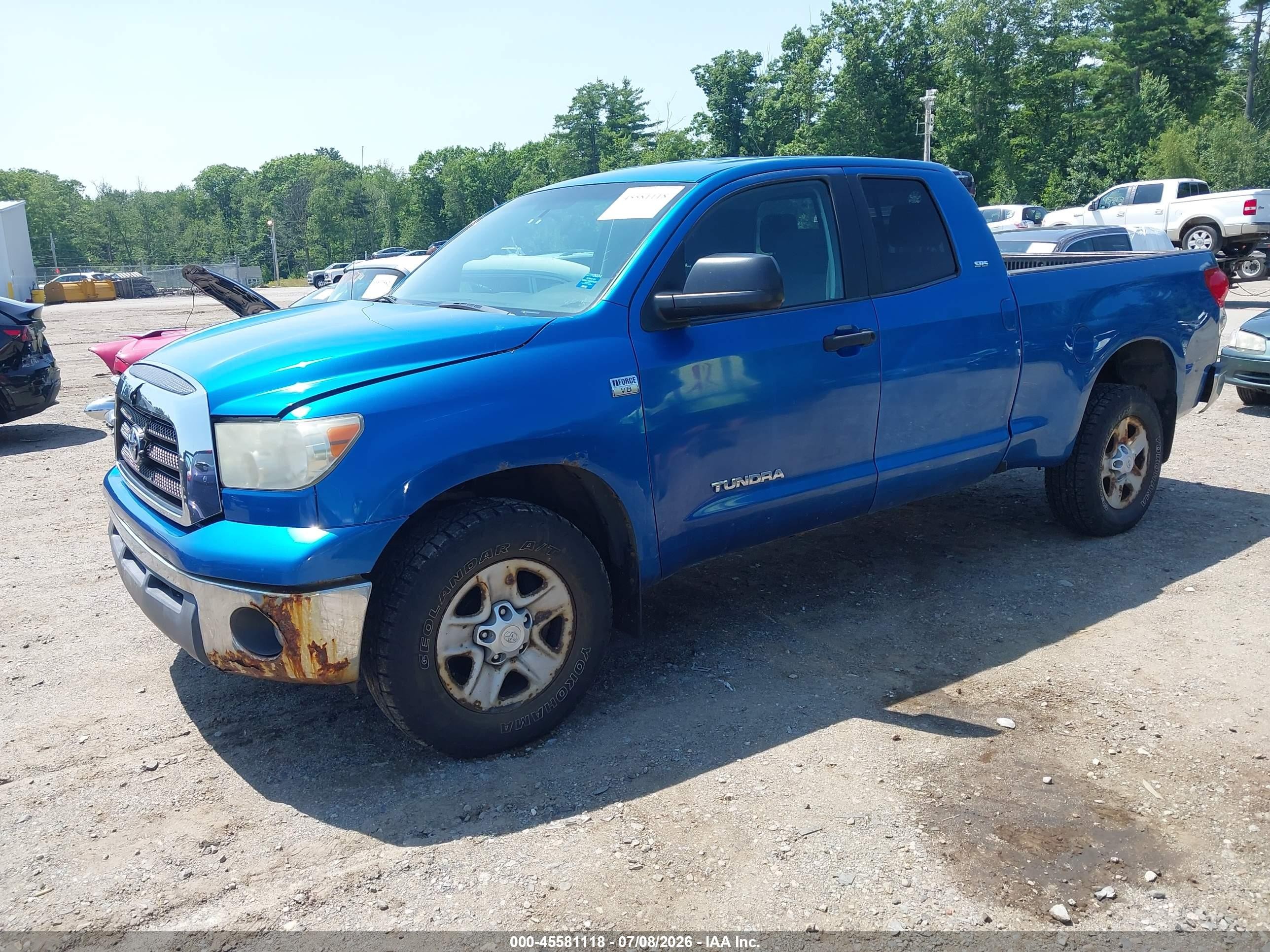 2007 Toyota Tundra Sr5 4.7l V8 Blue vin: 5TFBT54117X010179