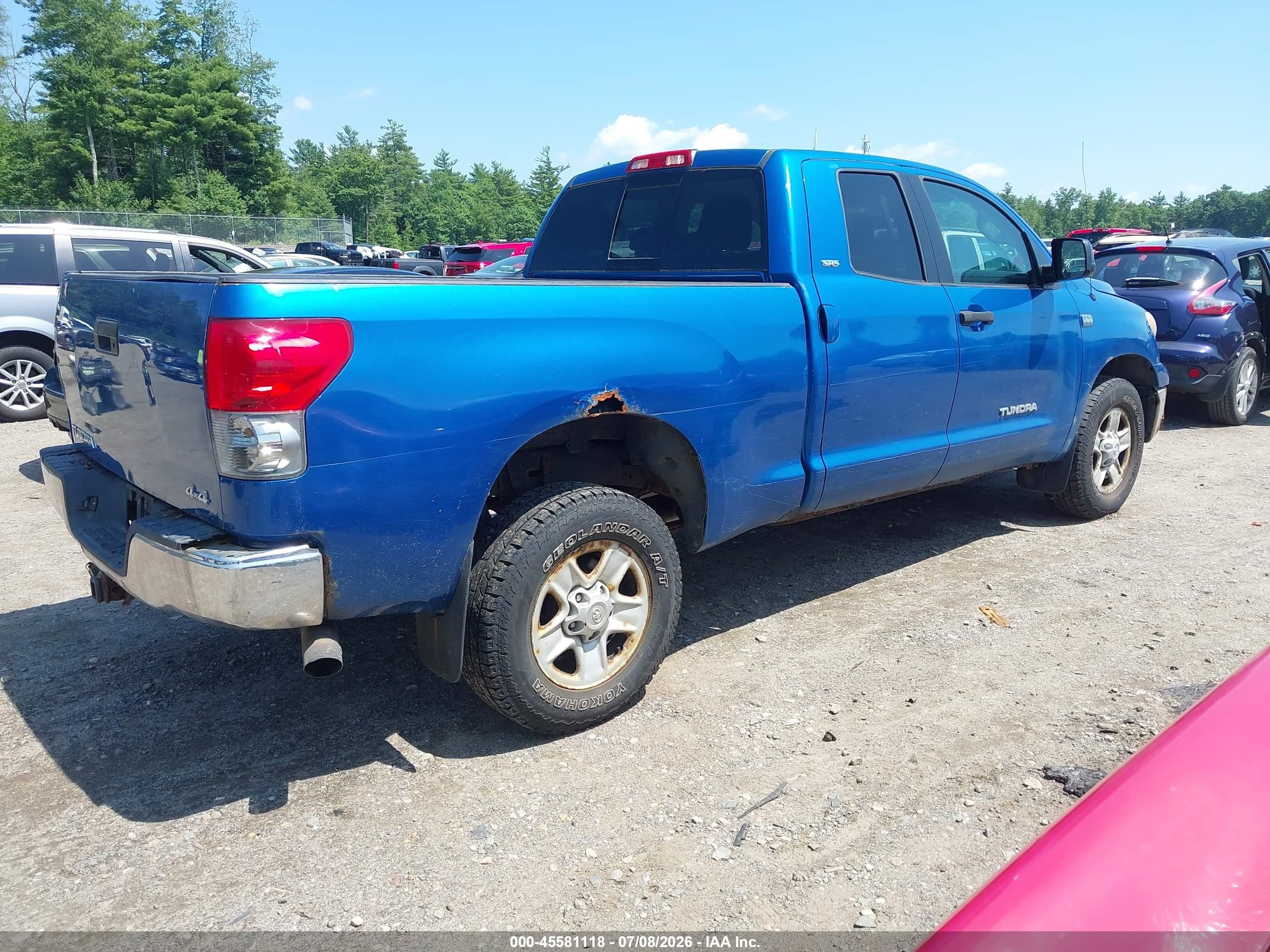 2007 Toyota Tundra Sr5 4.7l V8 Blue vin: 5TFBT54117X010179
