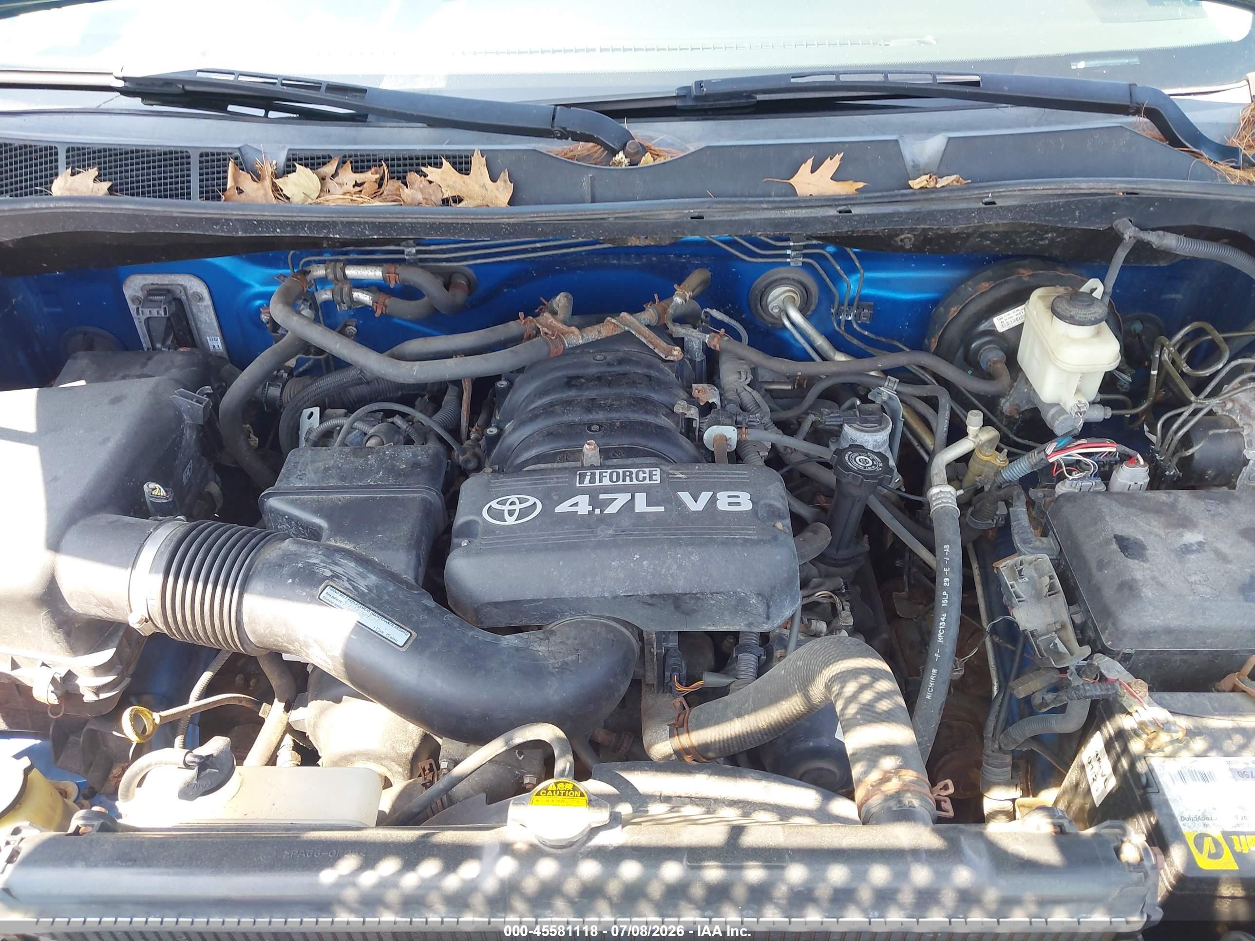 2007 Toyota Tundra Sr5 4.7l V8 Blue vin: 5TFBT54117X010179