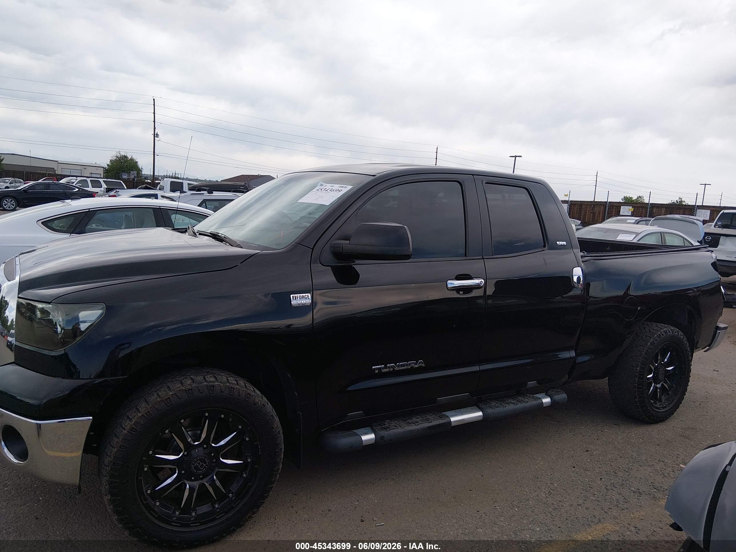 2008 Toyota Tundra Sr5 4.7l V8 Black vin: 5TFBT54188X010598