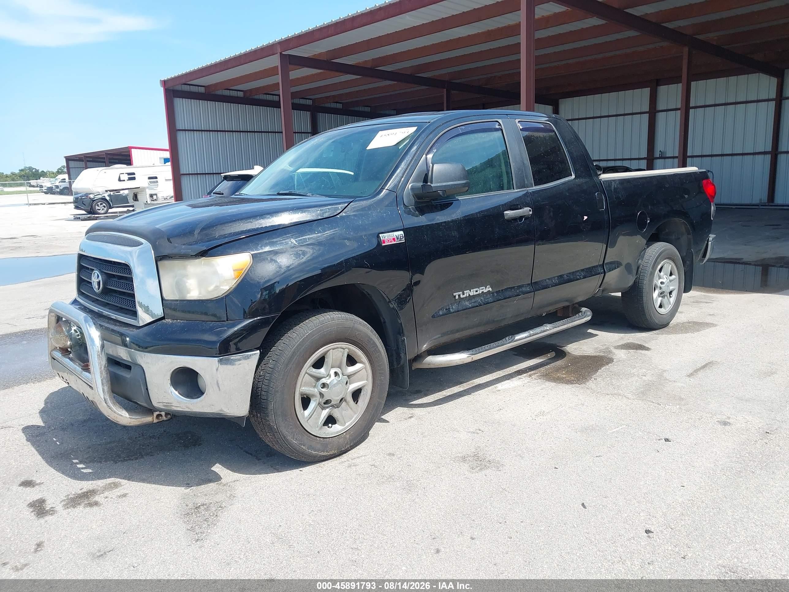 2008 Toyota Tundra Base 5.7l V8 Black vin: 5TFBV54108X080316