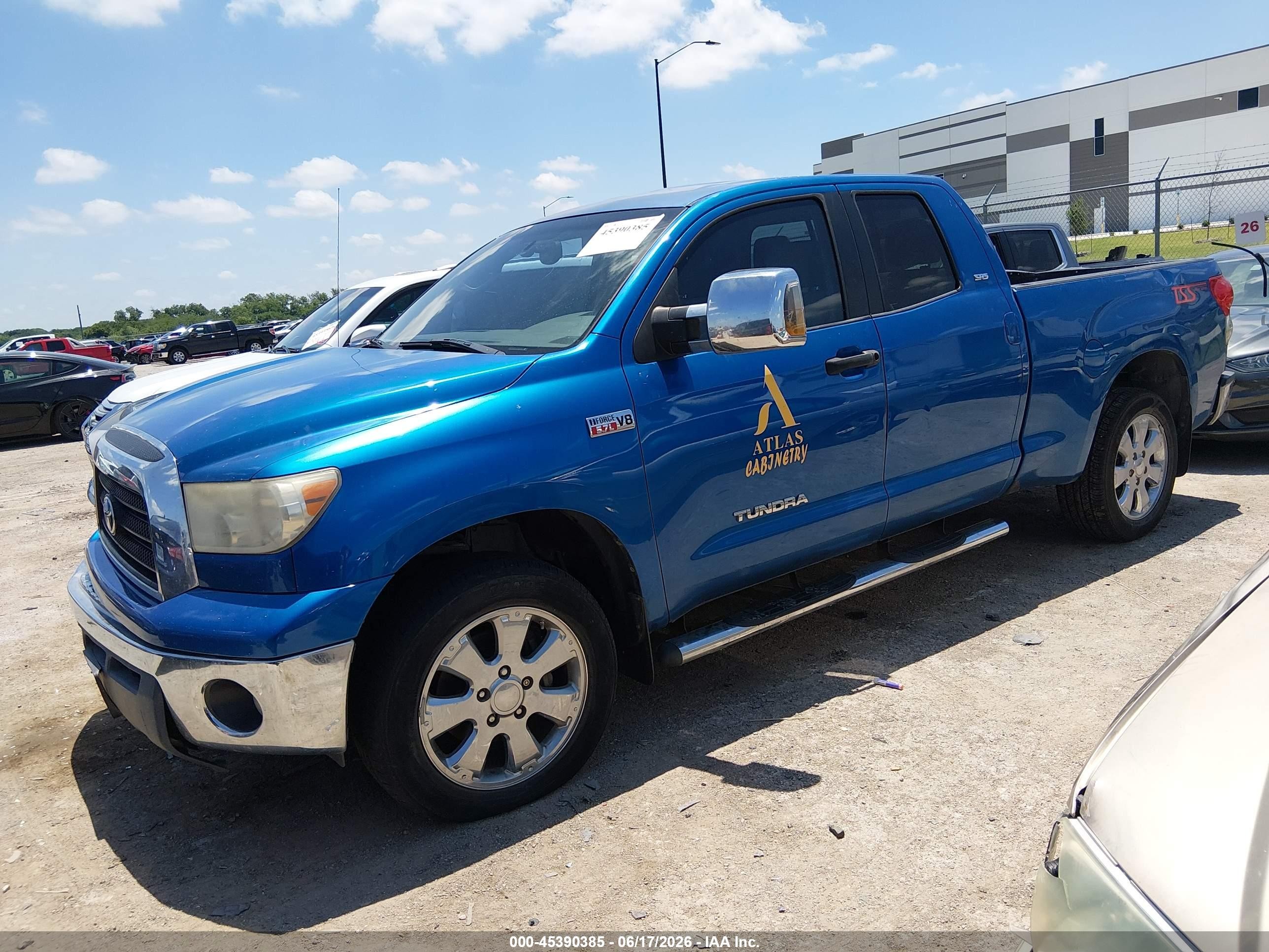 2008 Toyota Tundra Sr5 5.7l V8 Blue vin: 5TFBV54108X080770