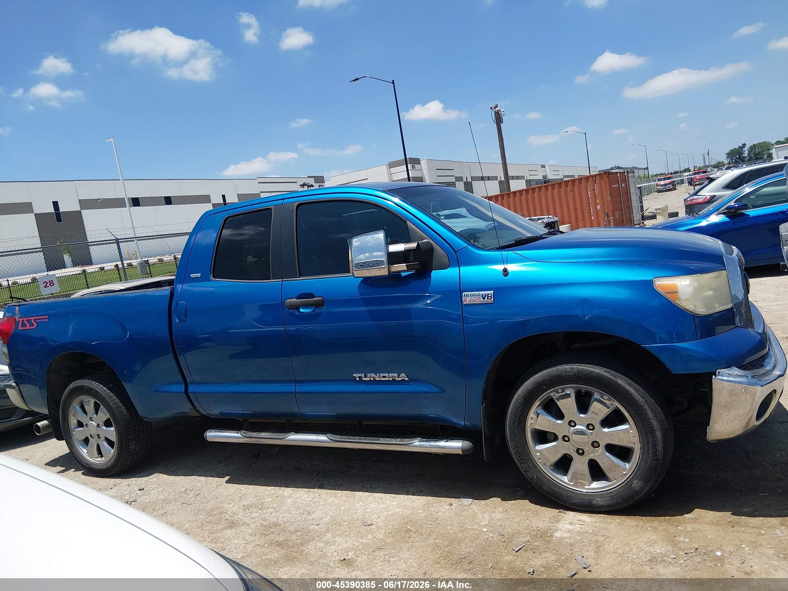 2008 Toyota Tundra Sr5 5.7l V8 Blue vin: 5TFBV54108X080770