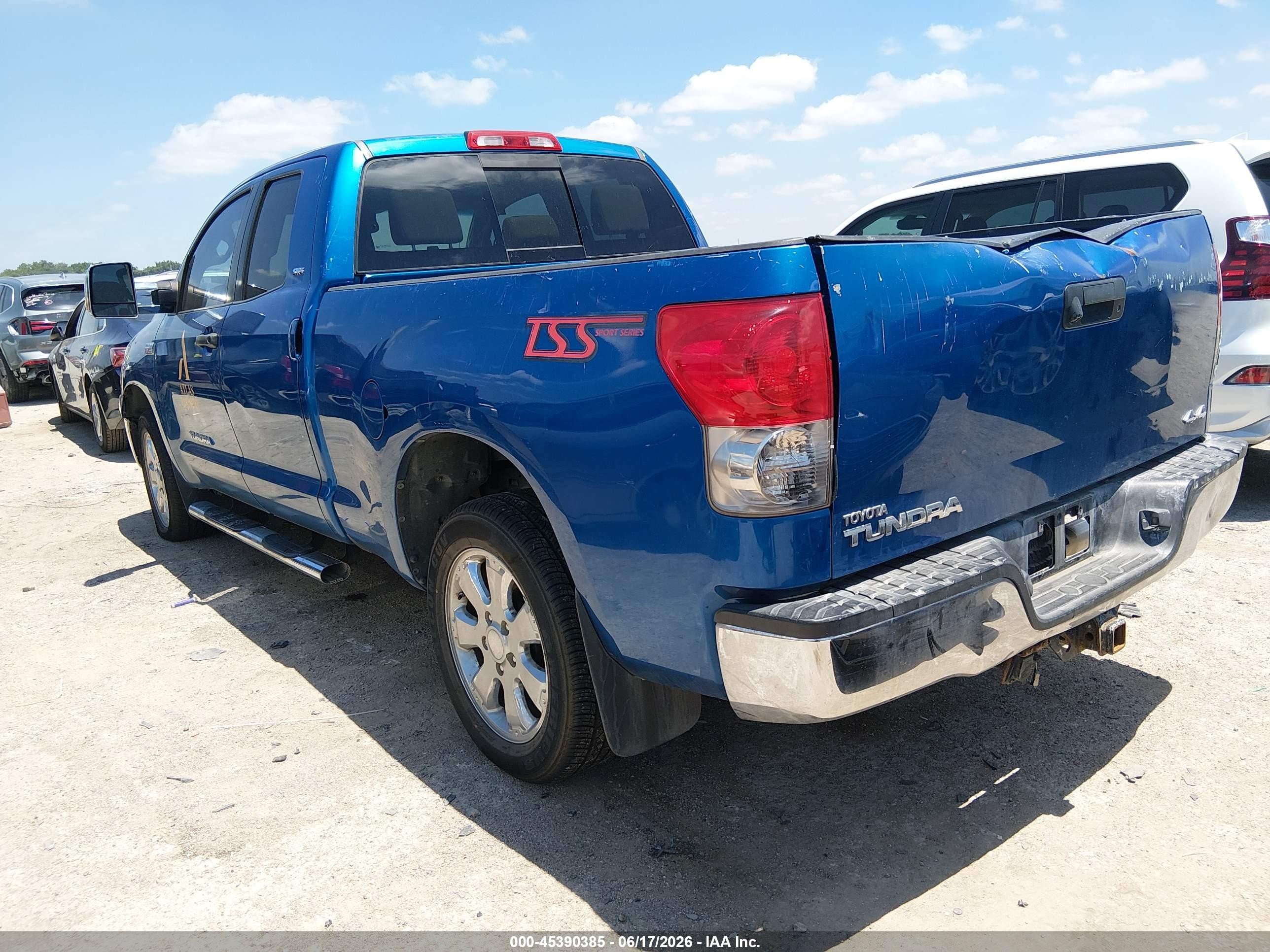 2008 Toyota Tundra Sr5 5.7l V8 Blue vin: 5TFBV54108X080770