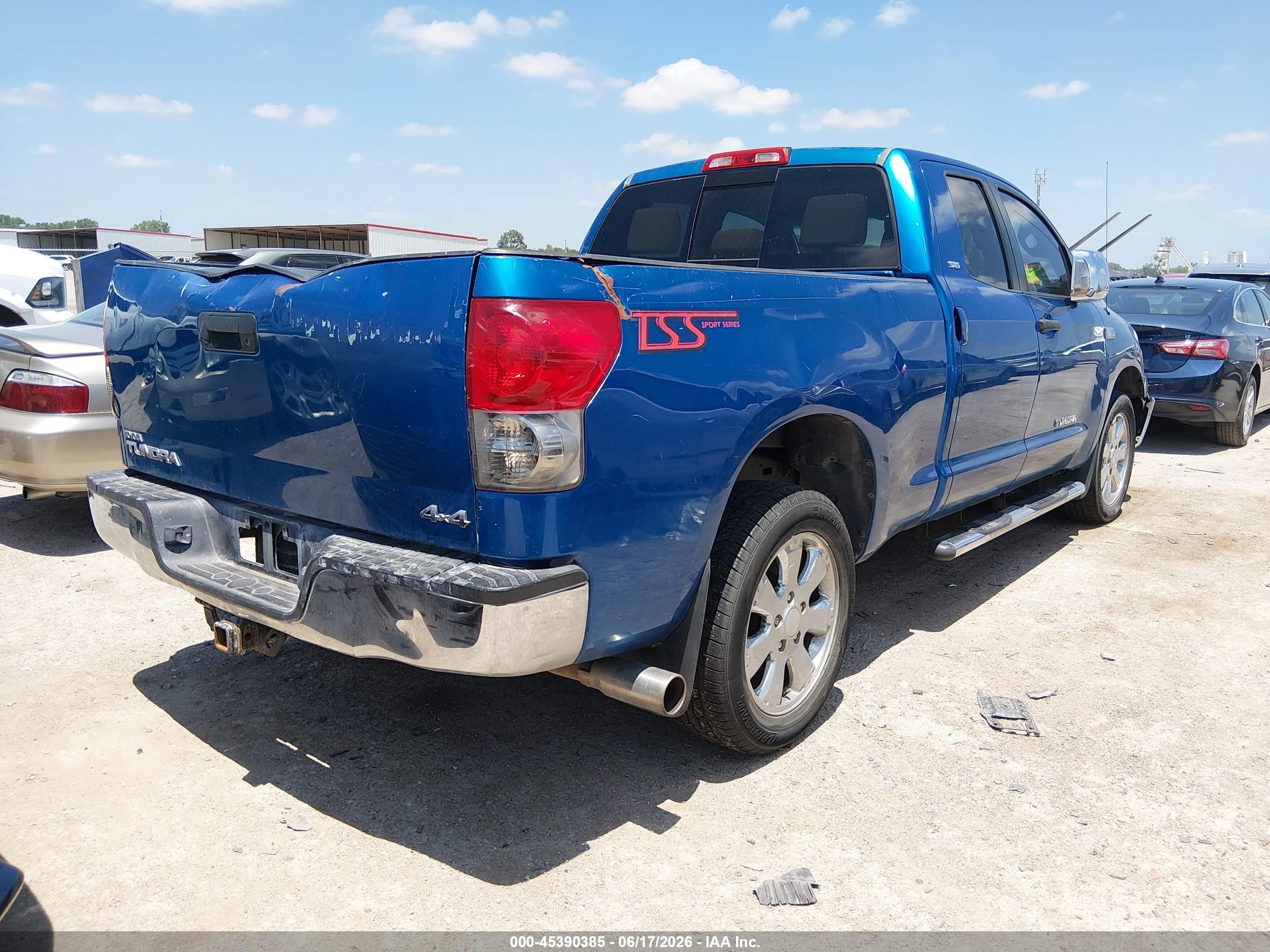 2008 Toyota Tundra Sr5 5.7l V8 Blue vin: 5TFBV54108X080770