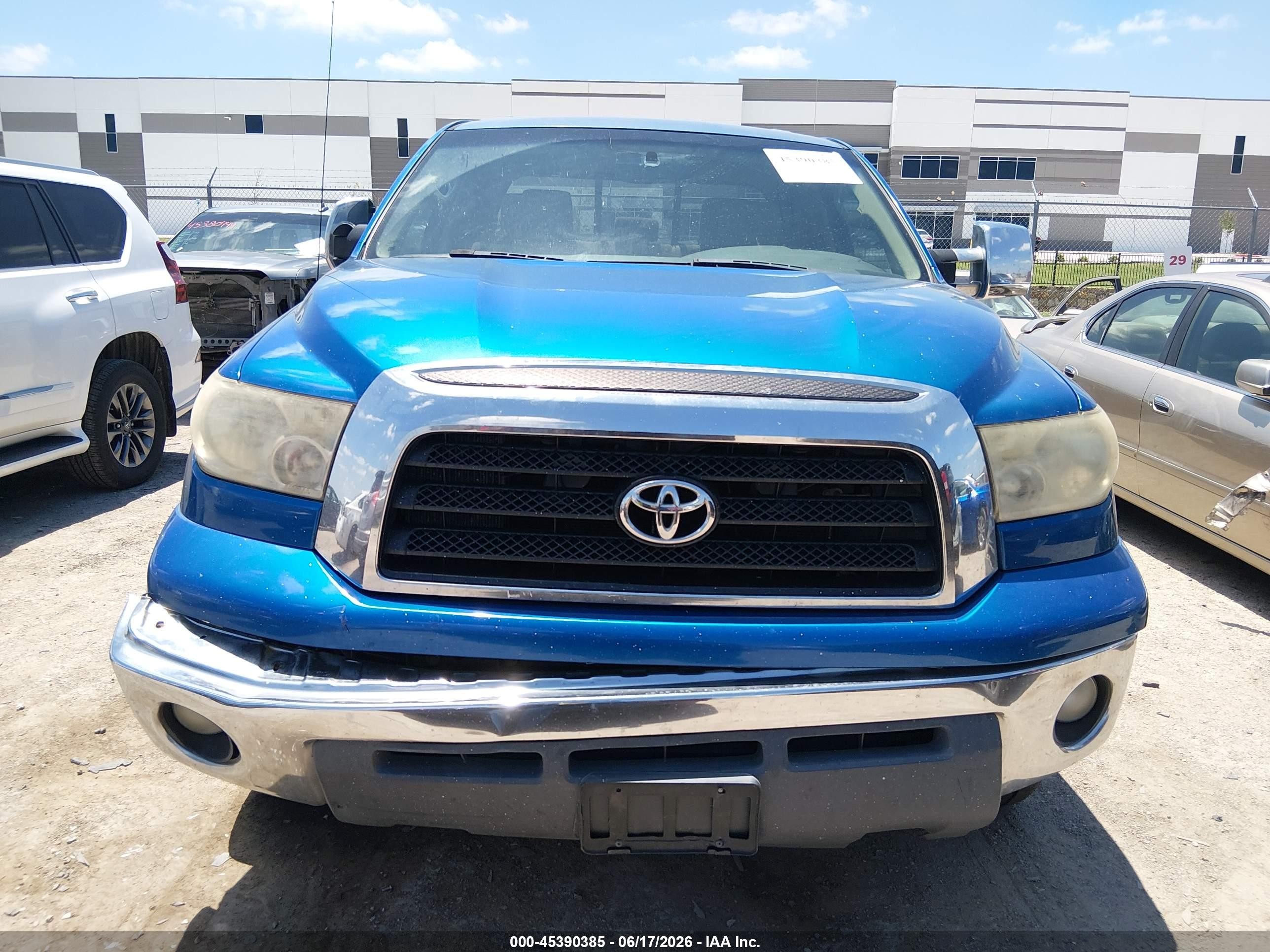 2008 Toyota Tundra Sr5 5.7l V8 Blue vin: 5TFBV54108X080770