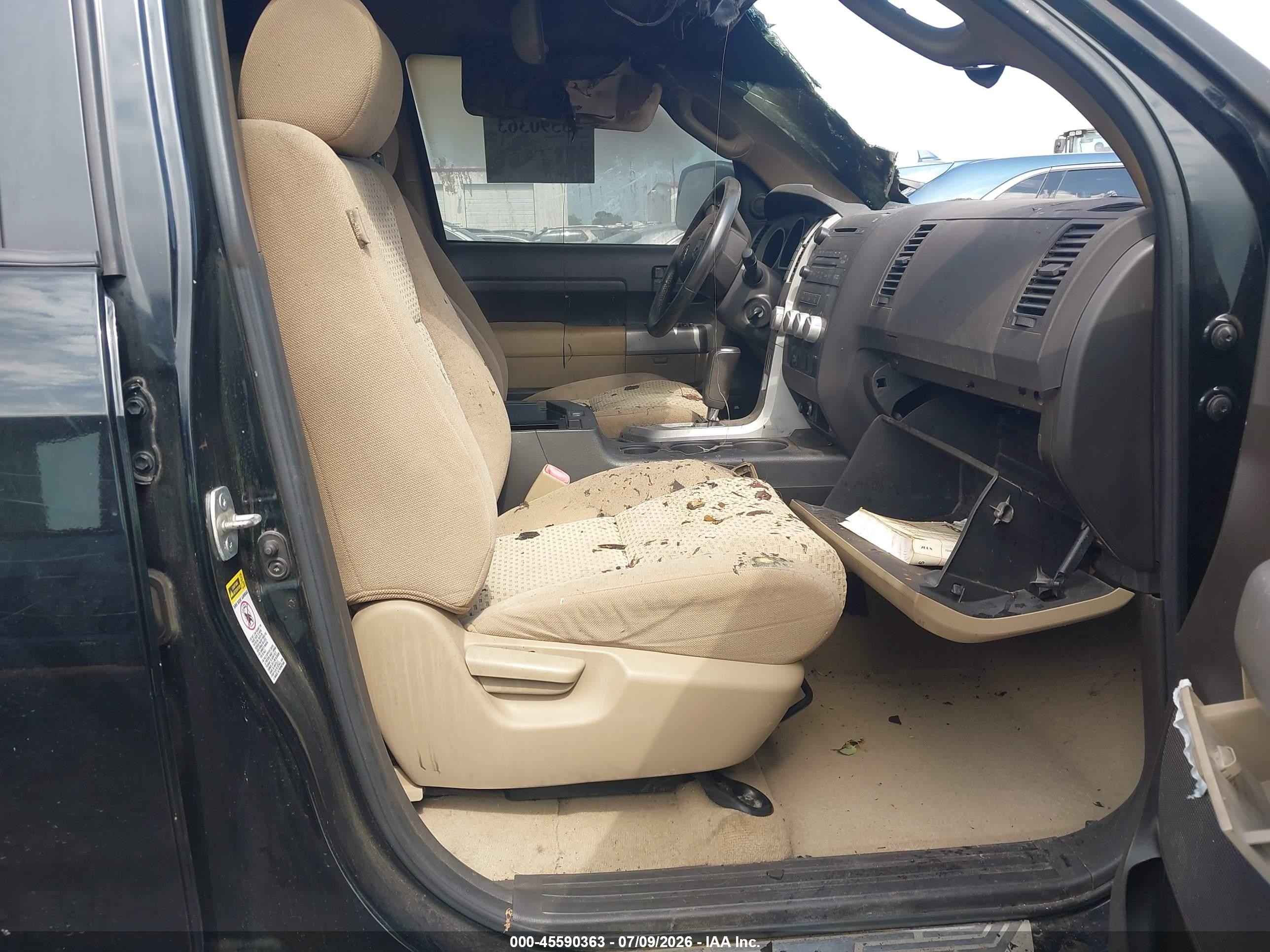 2008 Toyota Tundra Sr5 5.7l V8 Black vin: 5TFBV54128X069429