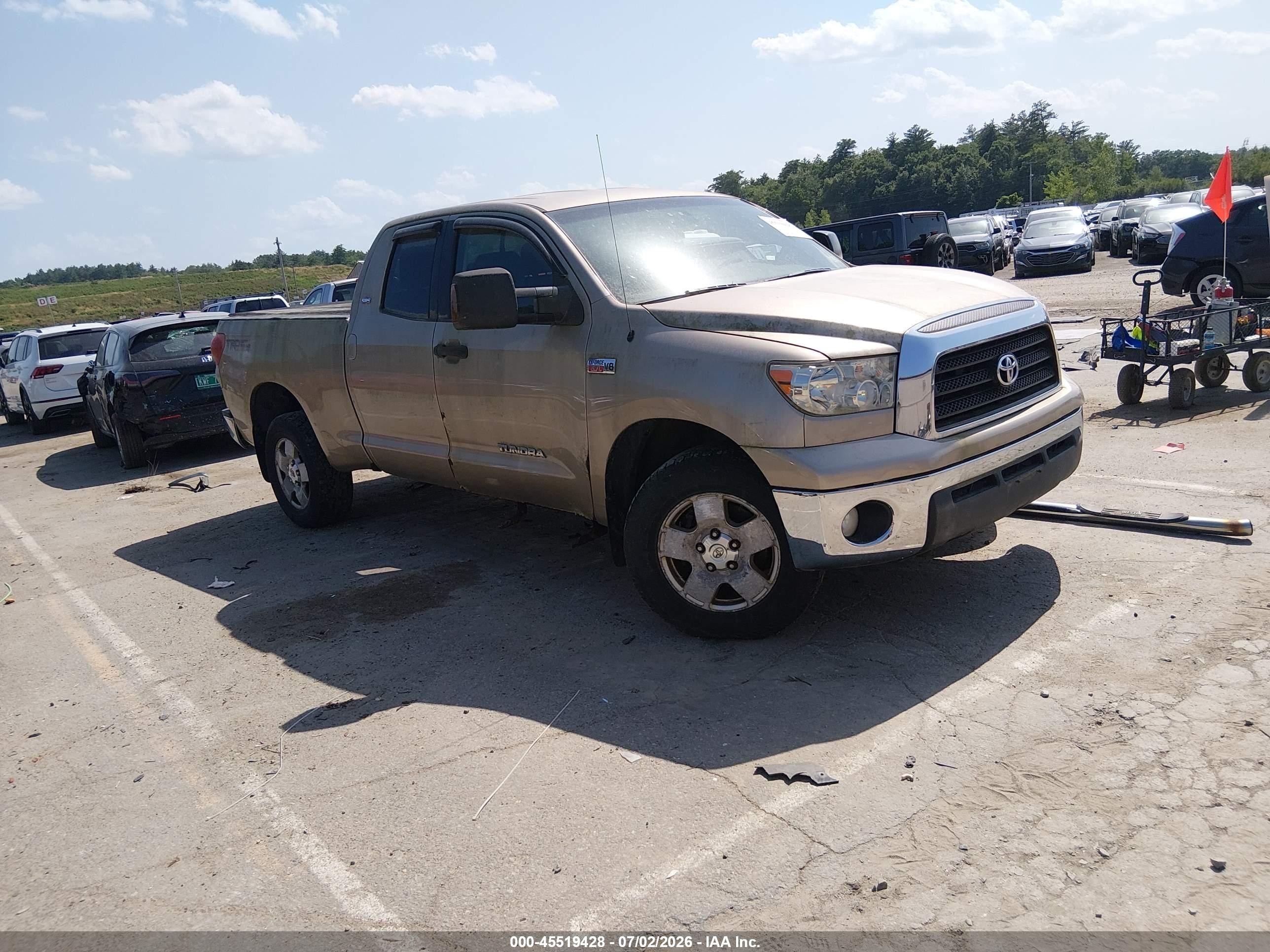2008 Toyota Tundra Sr5 5.7l V8 Tan vin: 5TFBV54138X066944