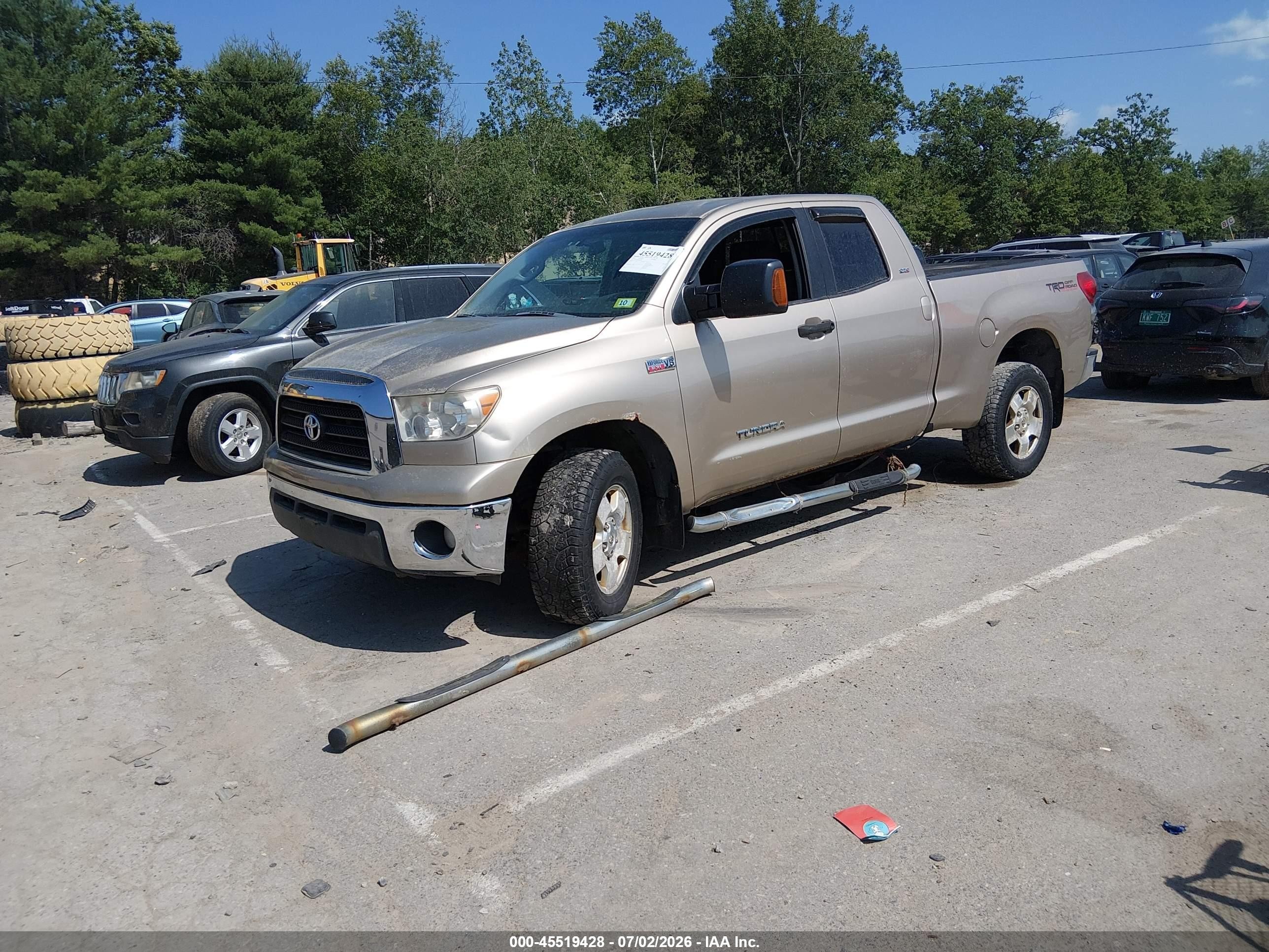 2008 Toyota Tundra Sr5 5.7l V8 Tan vin: 5TFBV54138X066944