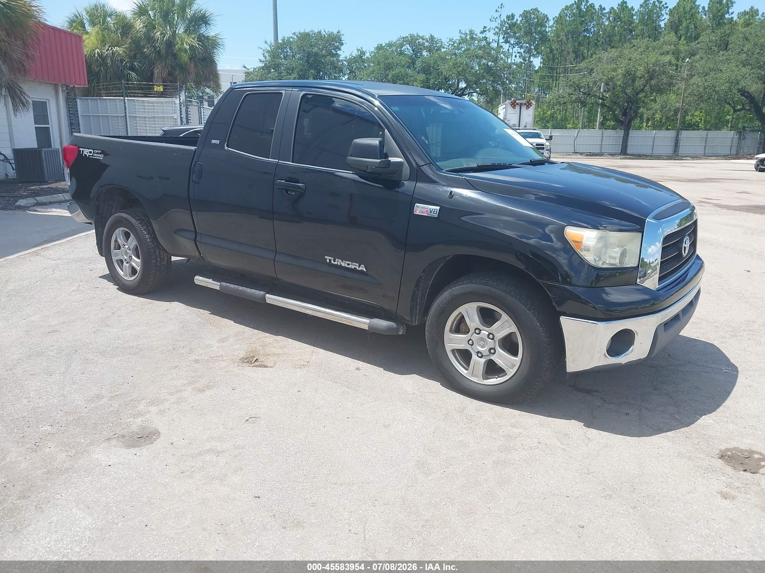 2007 Toyota Tundra Sr5 5.7l V8 Black vin: 5TFBV54147X021350