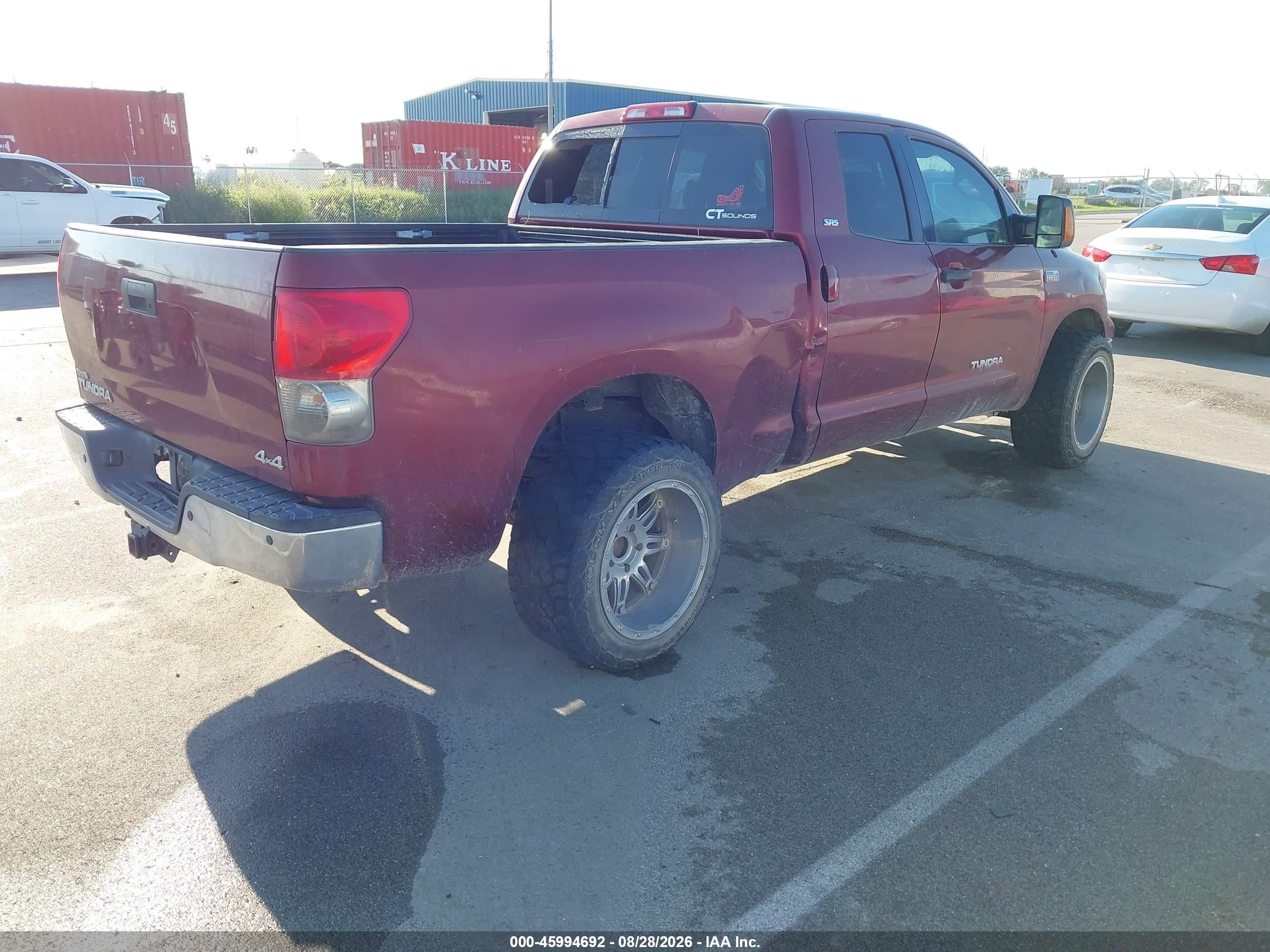 2007 Toyota Tundra Sr5 5.7l V8 Maroon vin: 5TFBV54167X006770