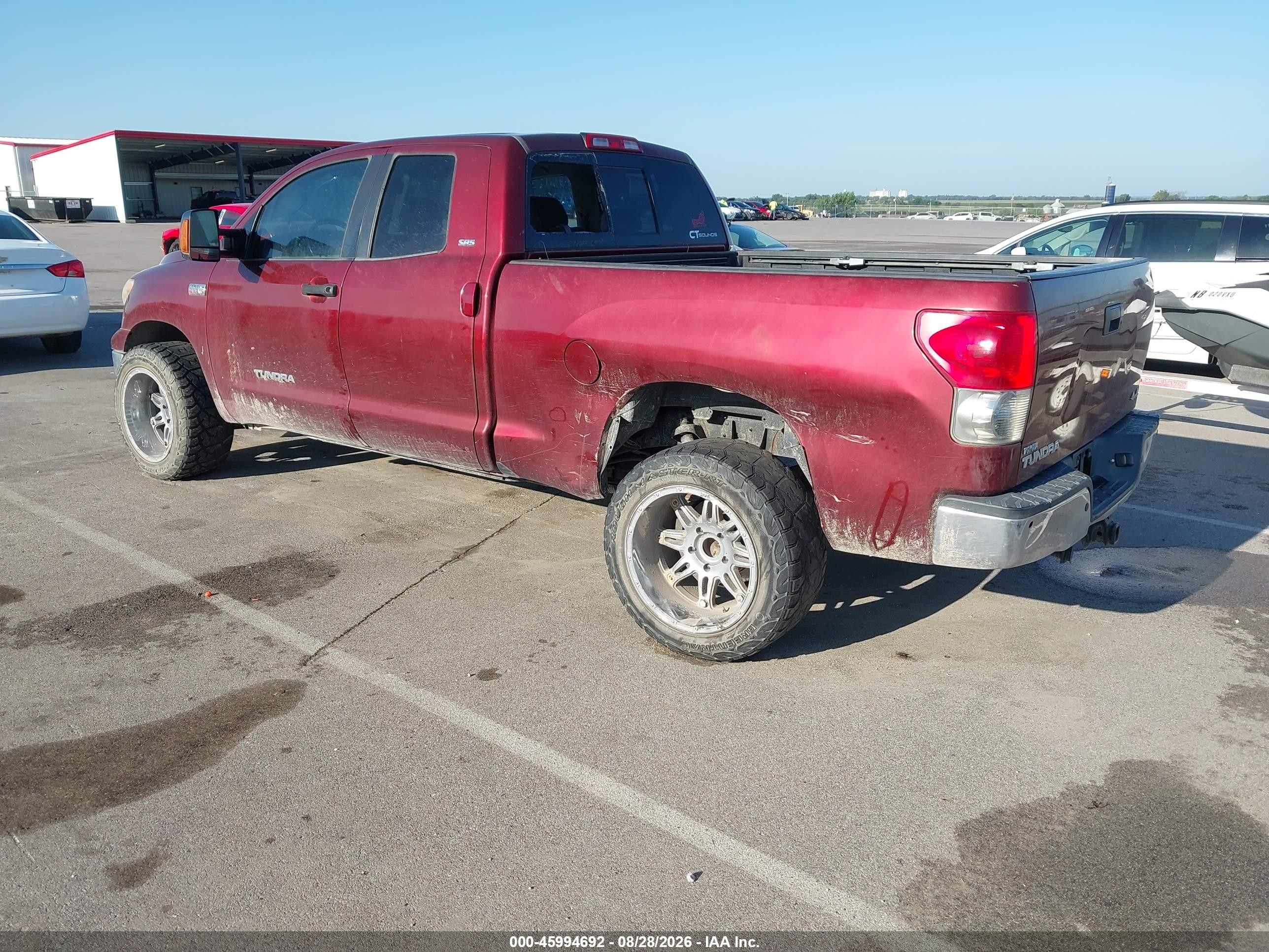 2007 Toyota Tundra Sr5 5.7l V8 Maroon vin: 5TFBV54167X006770