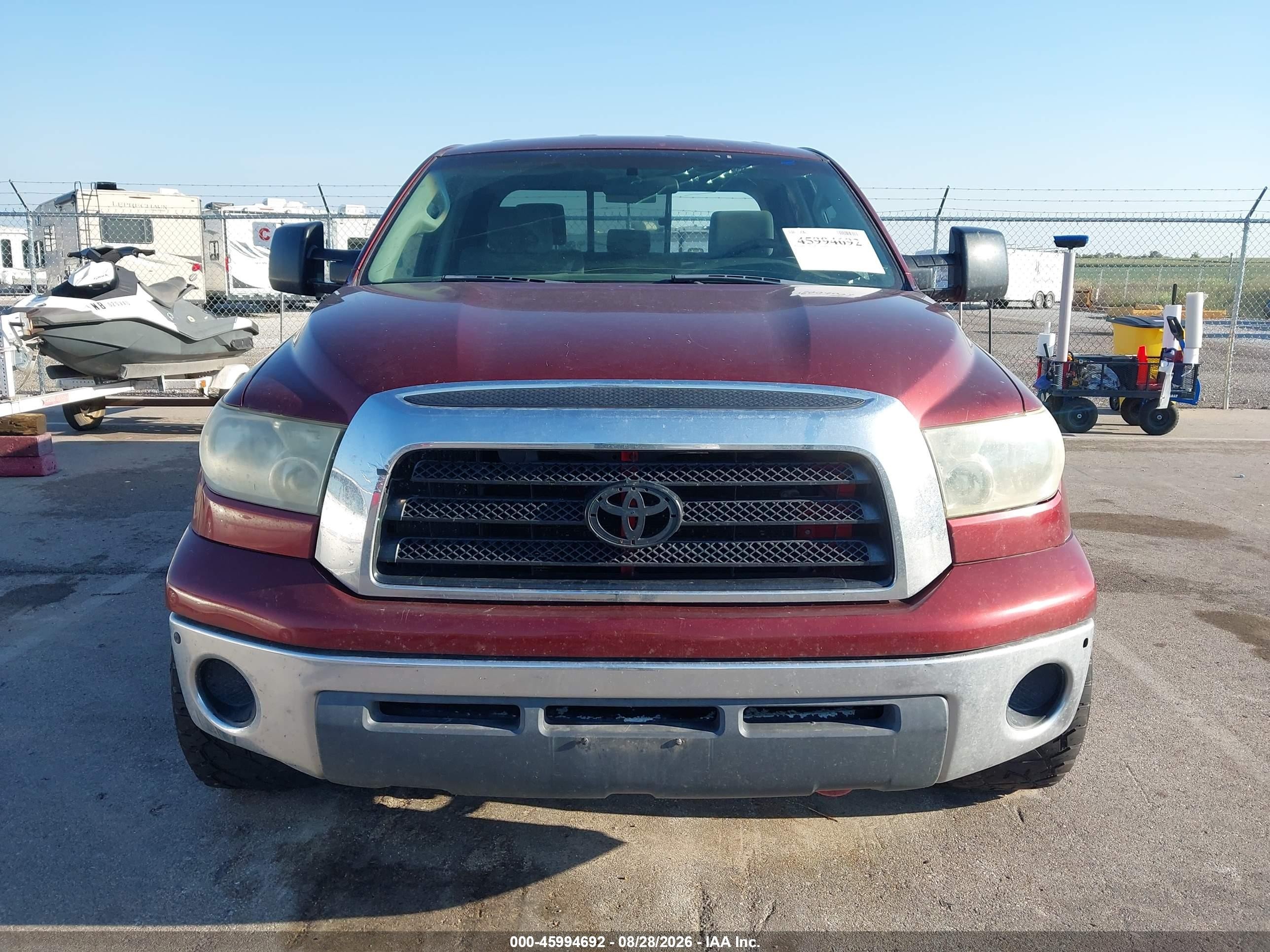 2007 Toyota Tundra Sr5 5.7l V8 Maroon vin: 5TFBV54167X006770