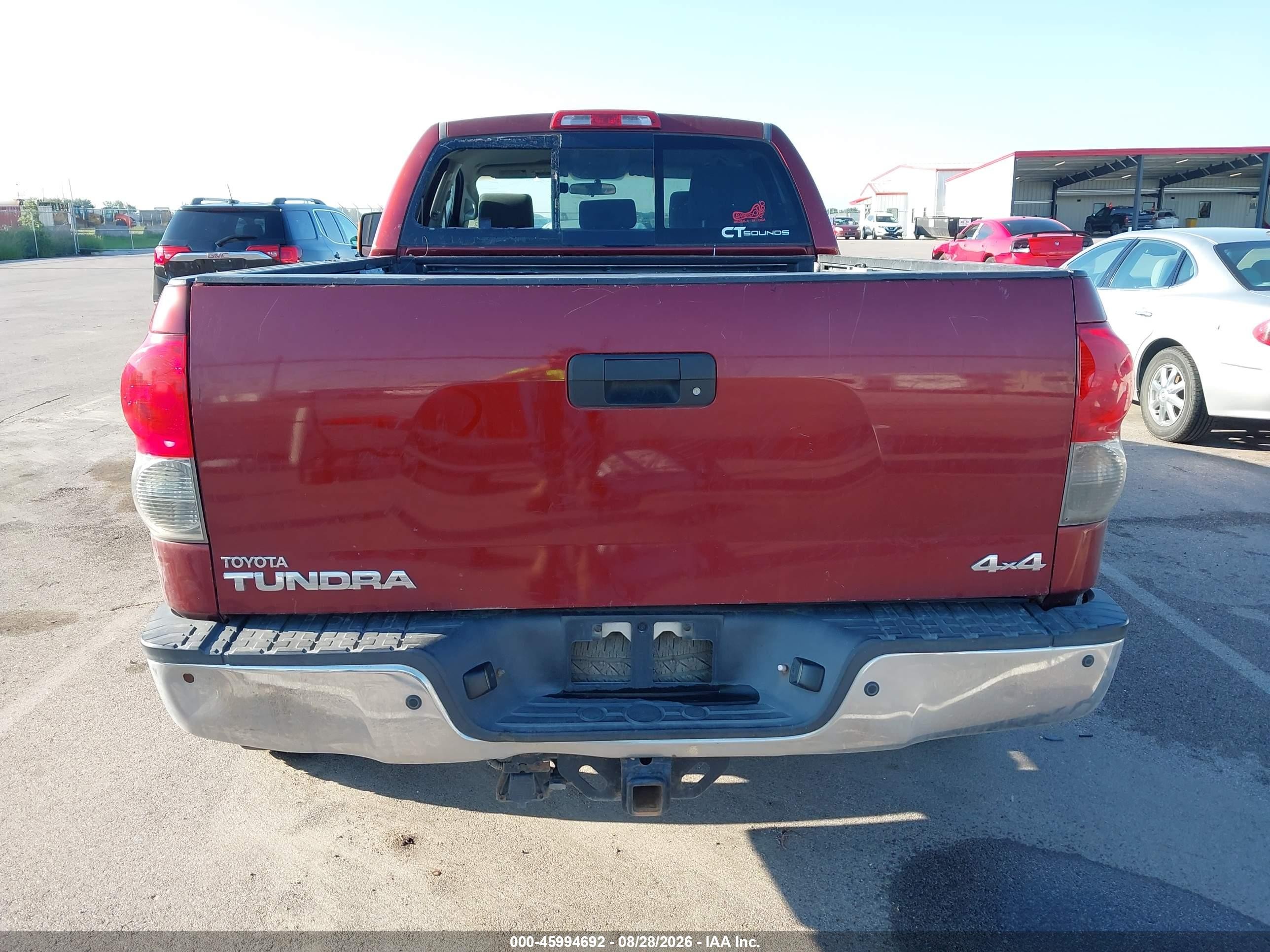 2007 Toyota Tundra Sr5 5.7l V8 Maroon vin: 5TFBV54167X006770
