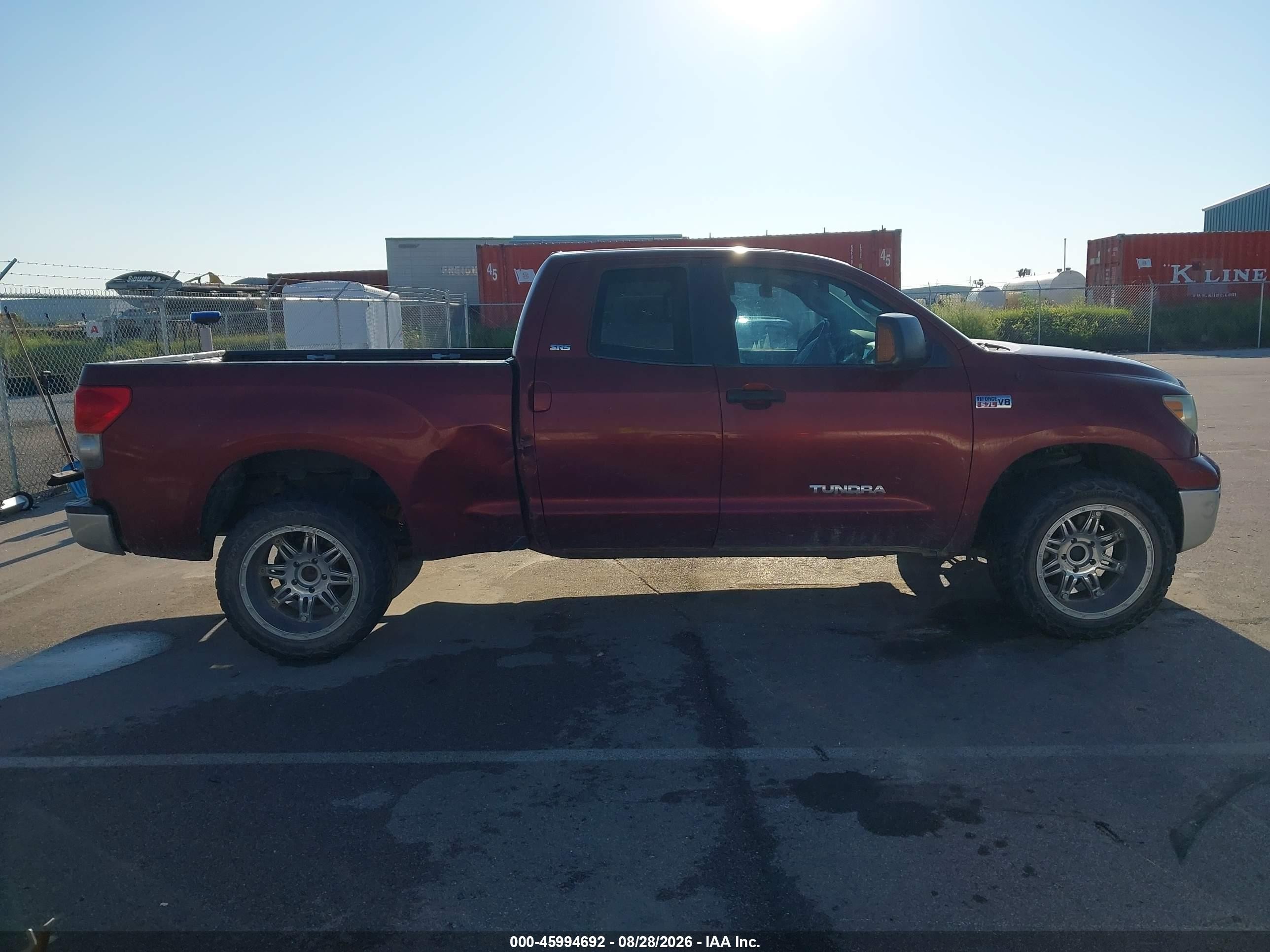 2007 Toyota Tundra Sr5 5.7l V8 Maroon vin: 5TFBV54167X006770