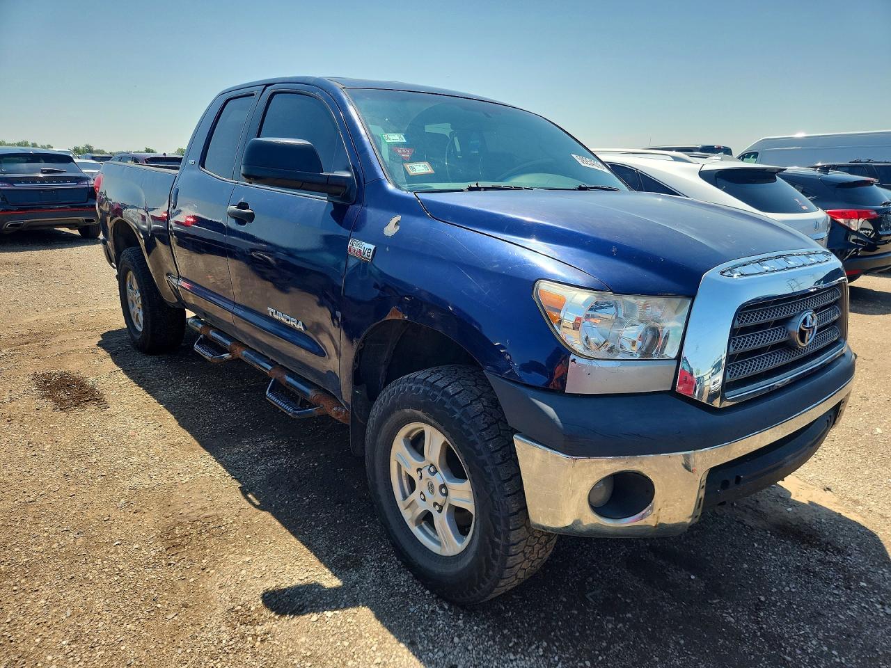 2007 Toyota Tundra Double Cab Sr5 Blue vin: 5TFBV54167X032365