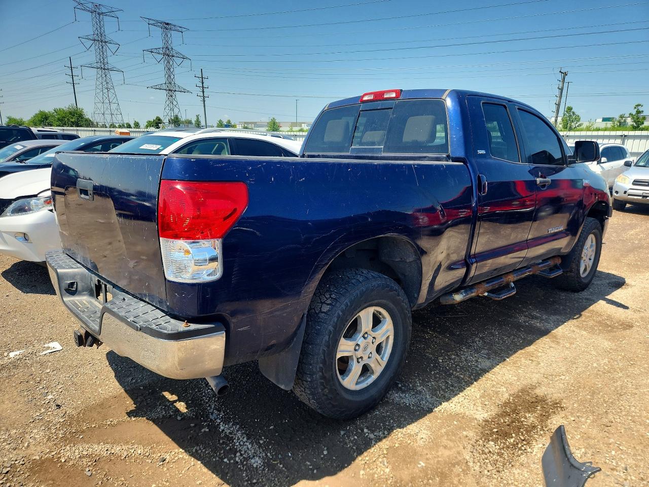 2007 Toyota Tundra Double Cab Sr5 Blue vin: 5TFBV54167X032365