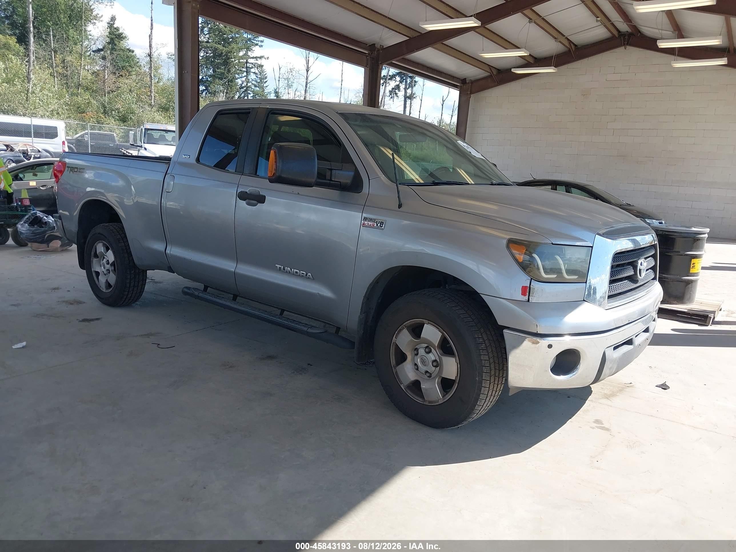 2007 Toyota Tundra Sr5 5.7l V8 Silver vin: 5TFBV54177X028440