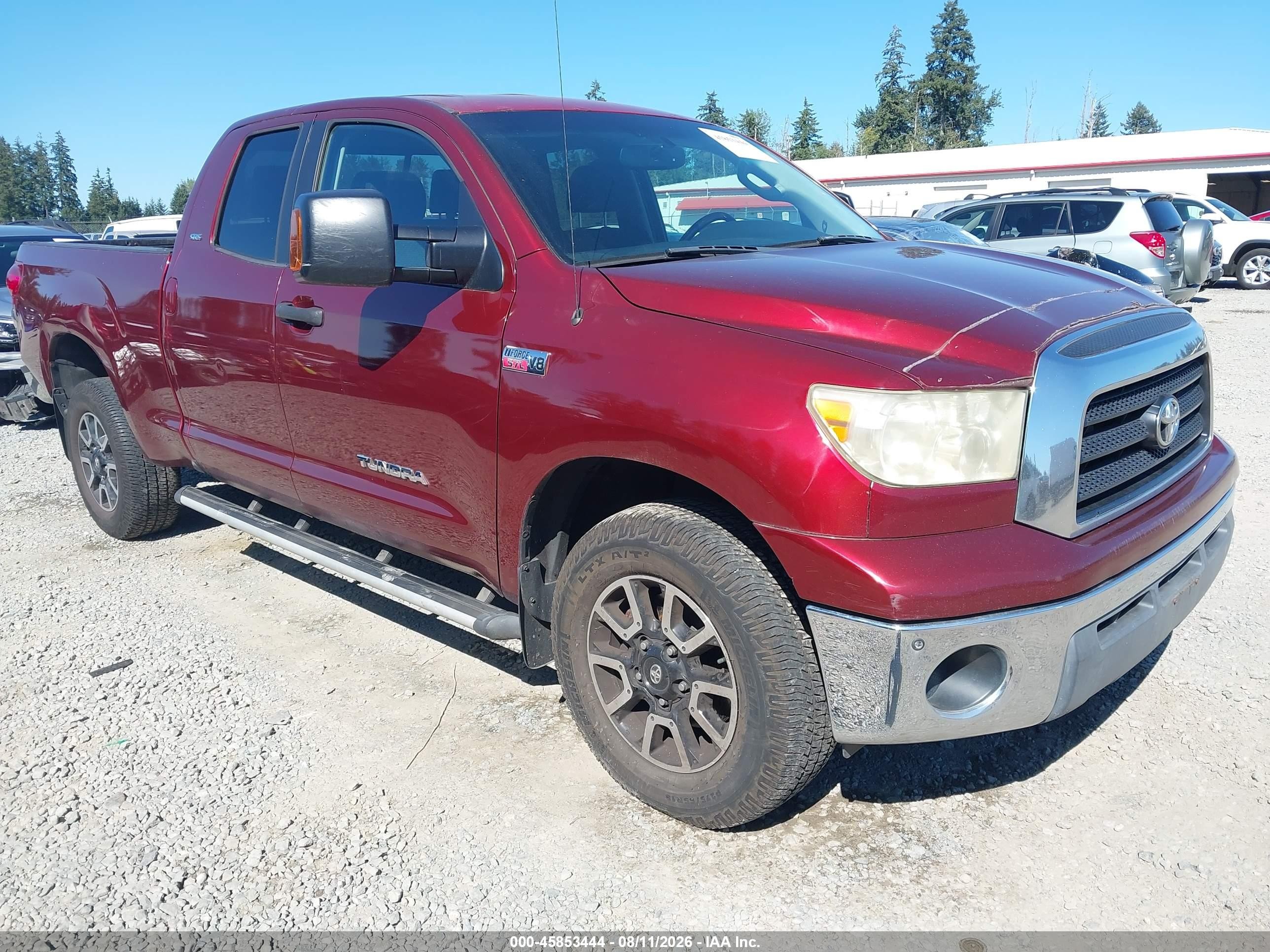 2007 Toyota Tundra Sr5 5.7l V8 Red vin: 5TFBV54187X009654