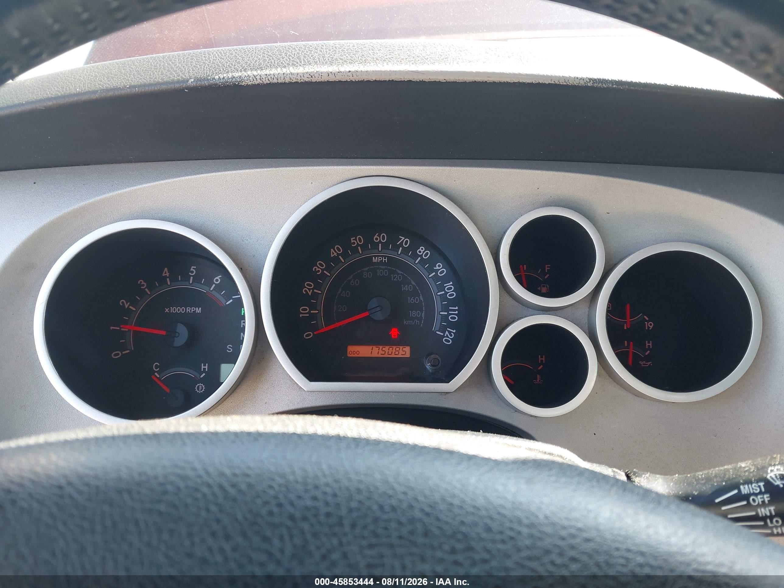 2007 Toyota Tundra Sr5 5.7l V8 Red vin: 5TFBV54187X009654