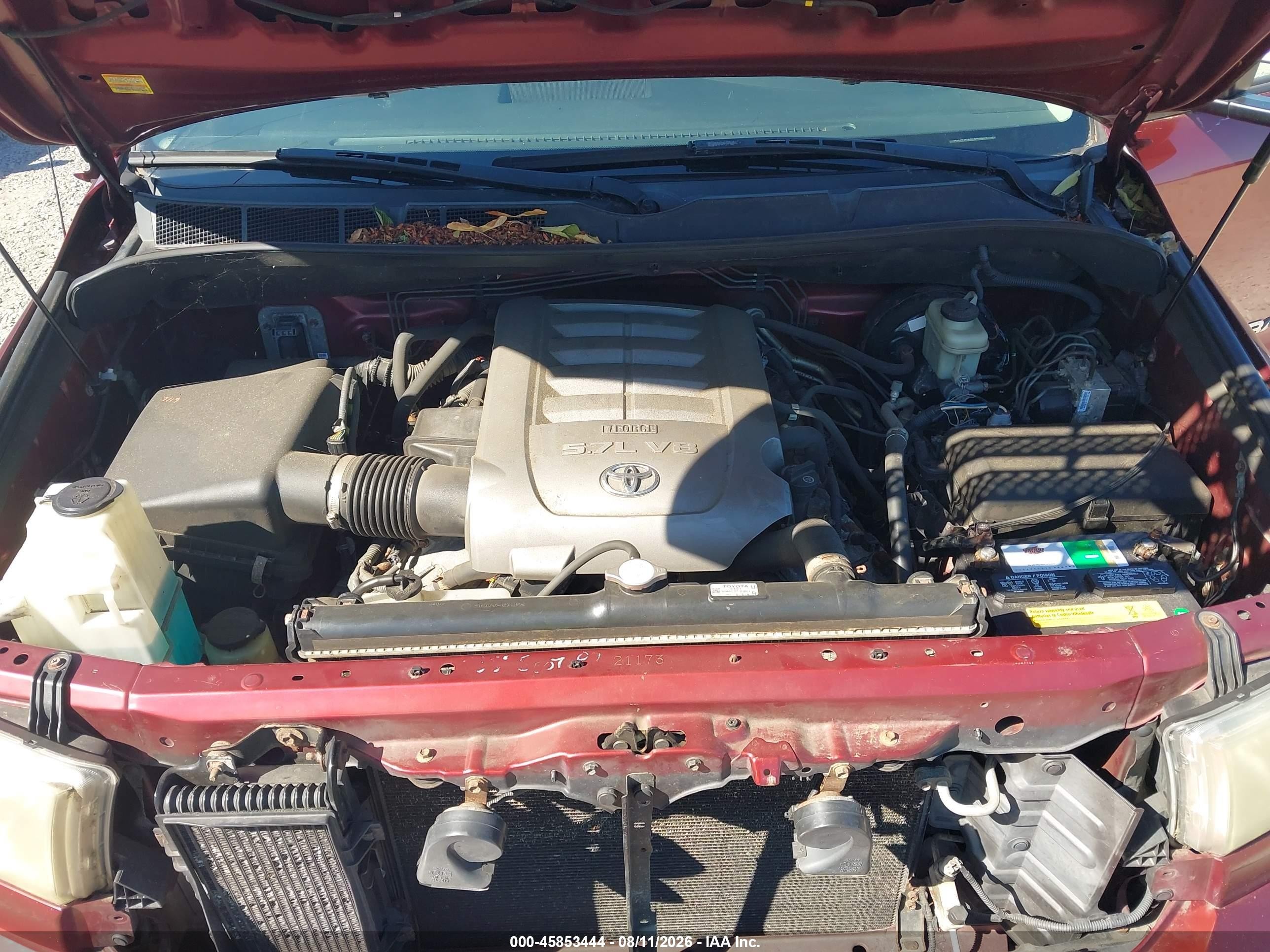 2007 Toyota Tundra Sr5 5.7l V8 Red vin: 5TFBV54187X009654