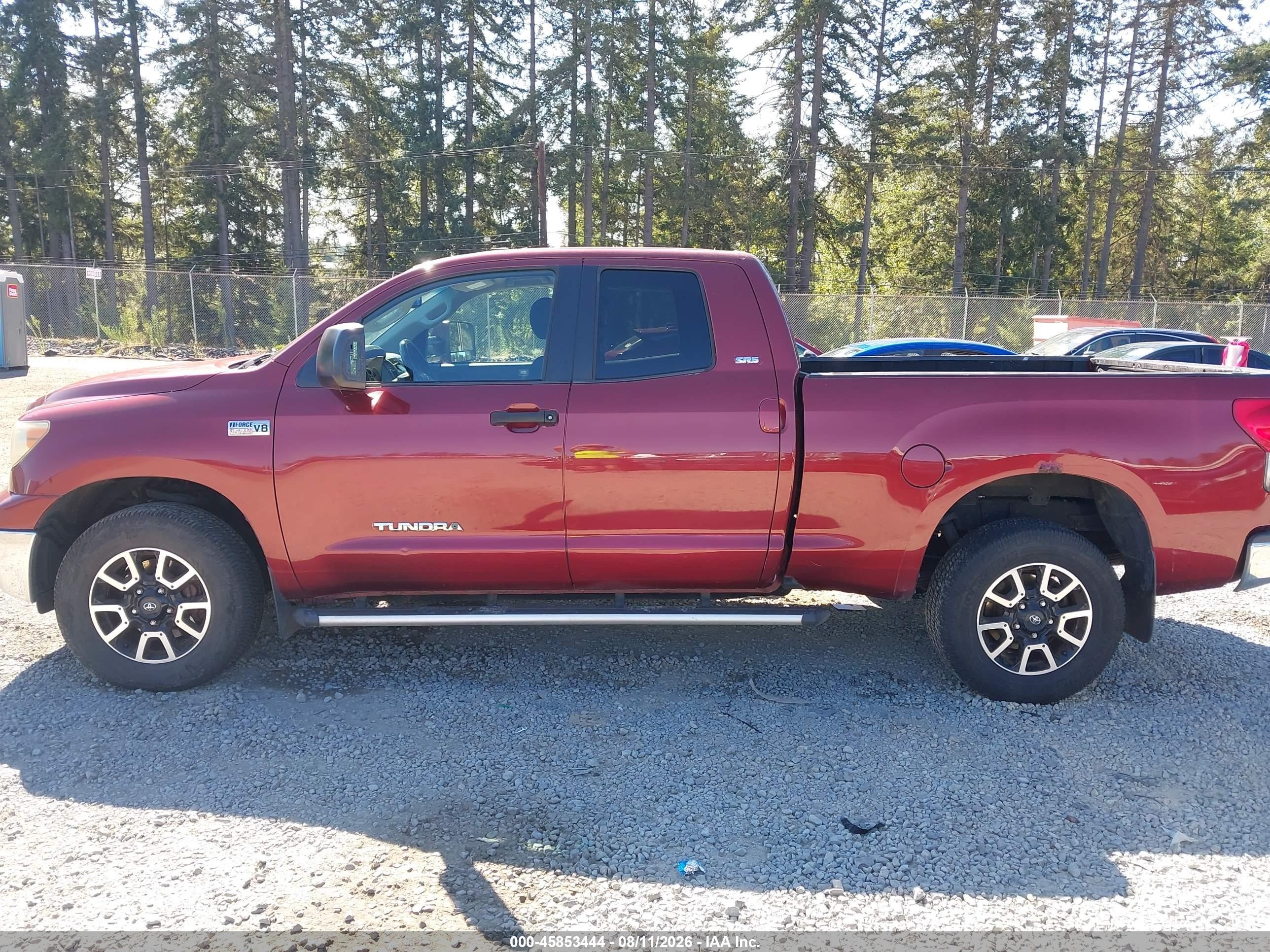 2007 Toyota Tundra Sr5 5.7l V8 Red vin: 5TFBV54187X009654